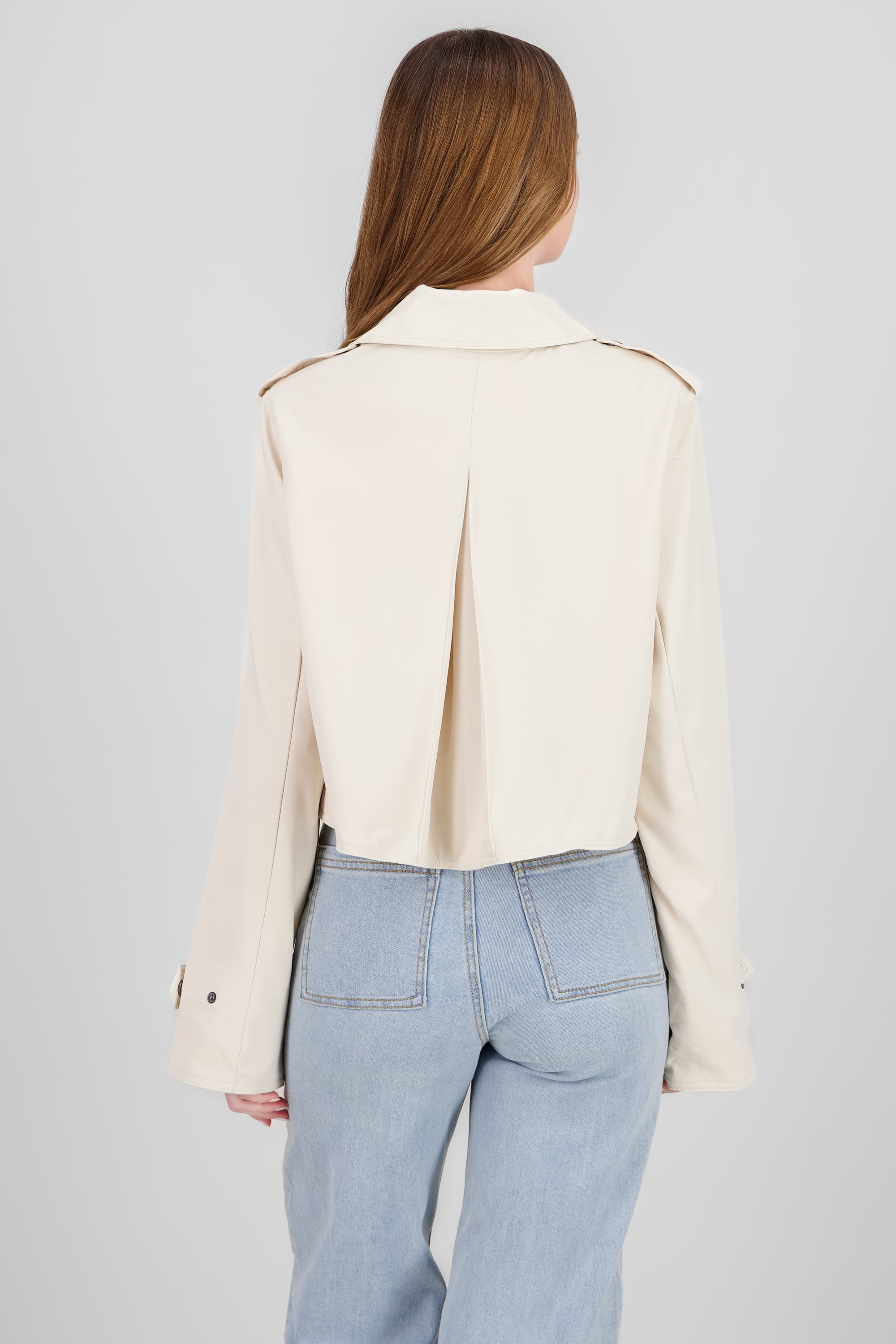 Gabardina lisa crop CREMA