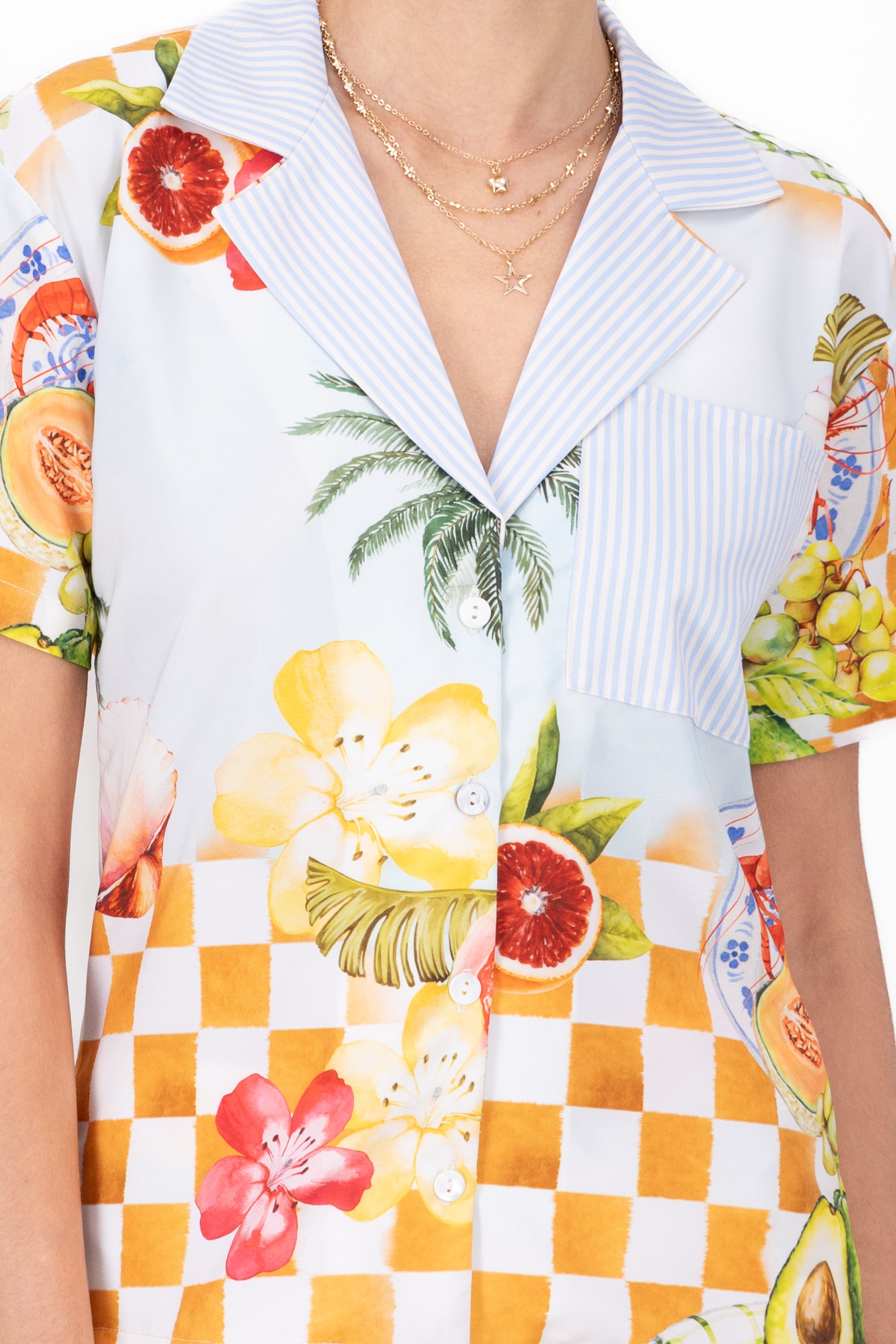 Camisa estampado frutas AZUL COMBO