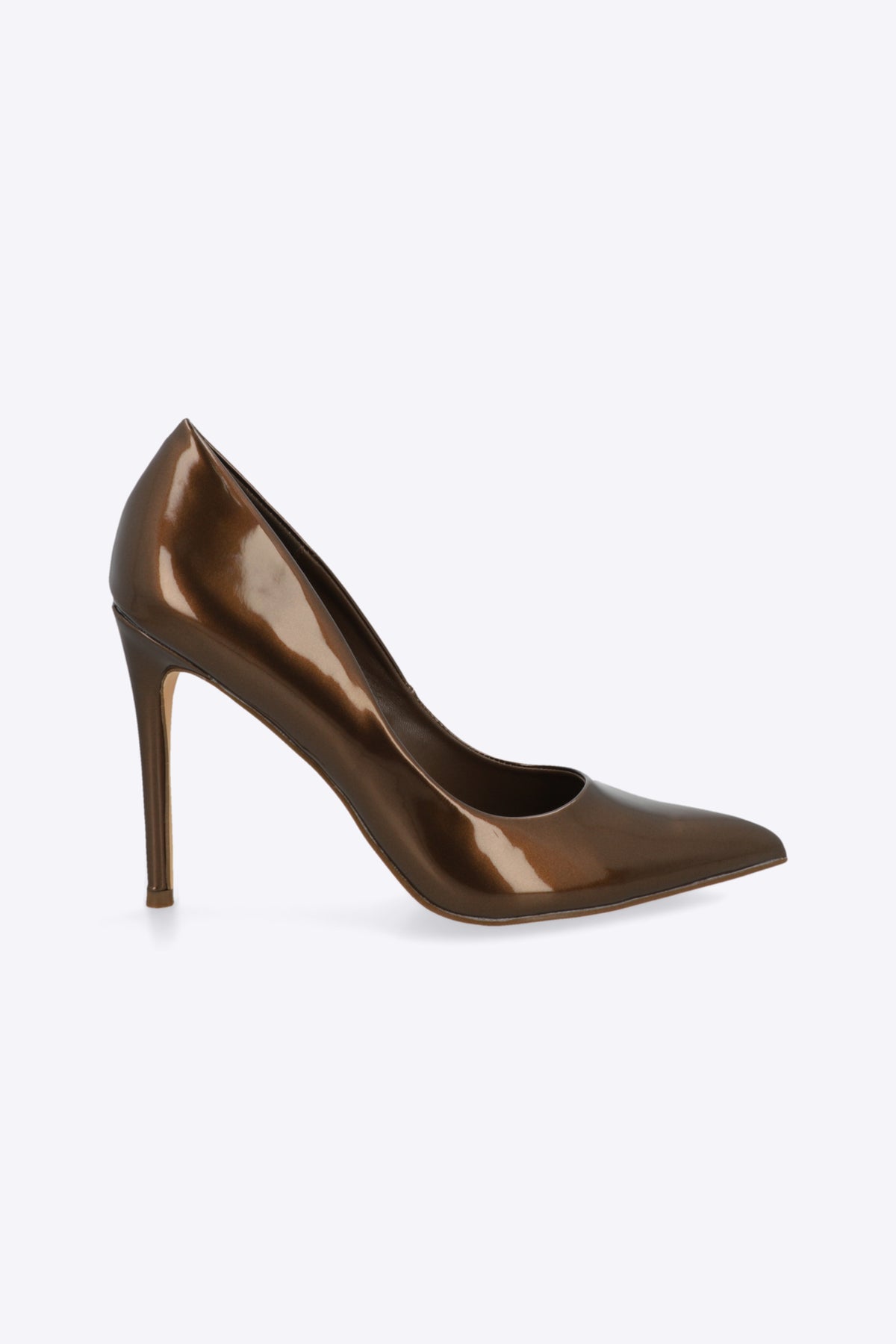 Tacón puntal sencillo alto charol COBRE
