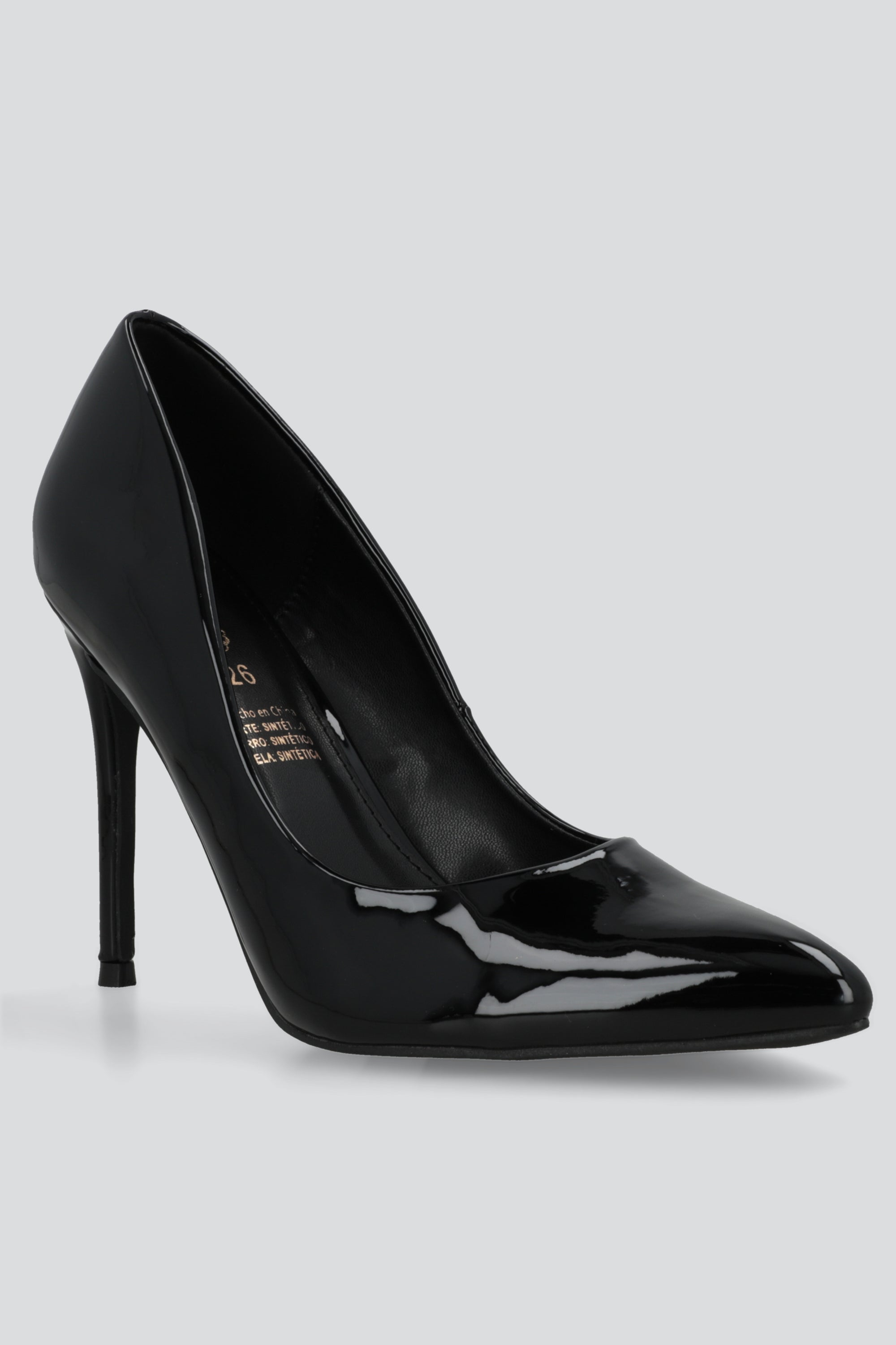 Tacón puntal sencillo alto NEGRO