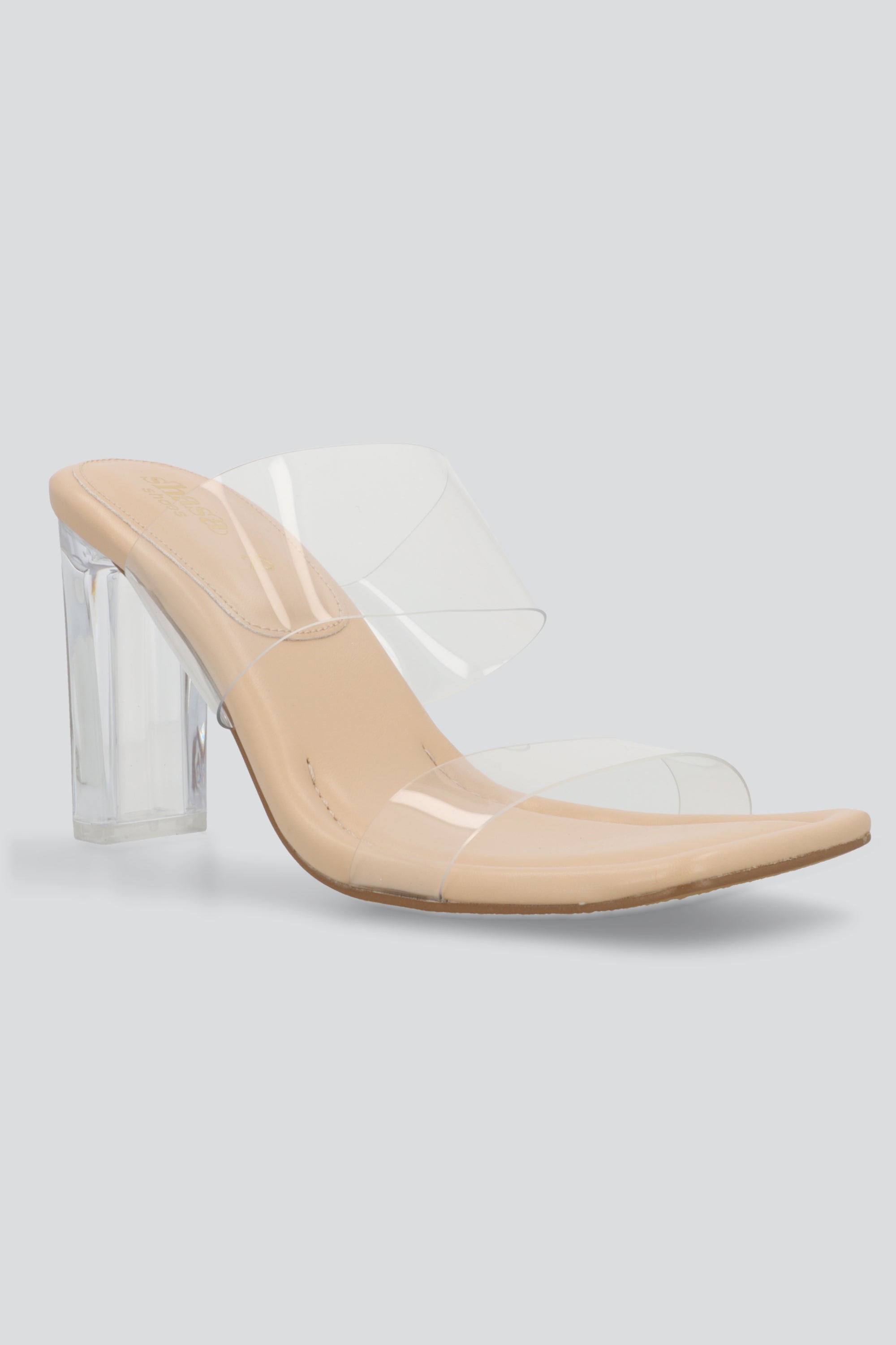 Tacón Transparente Bloque NUDE