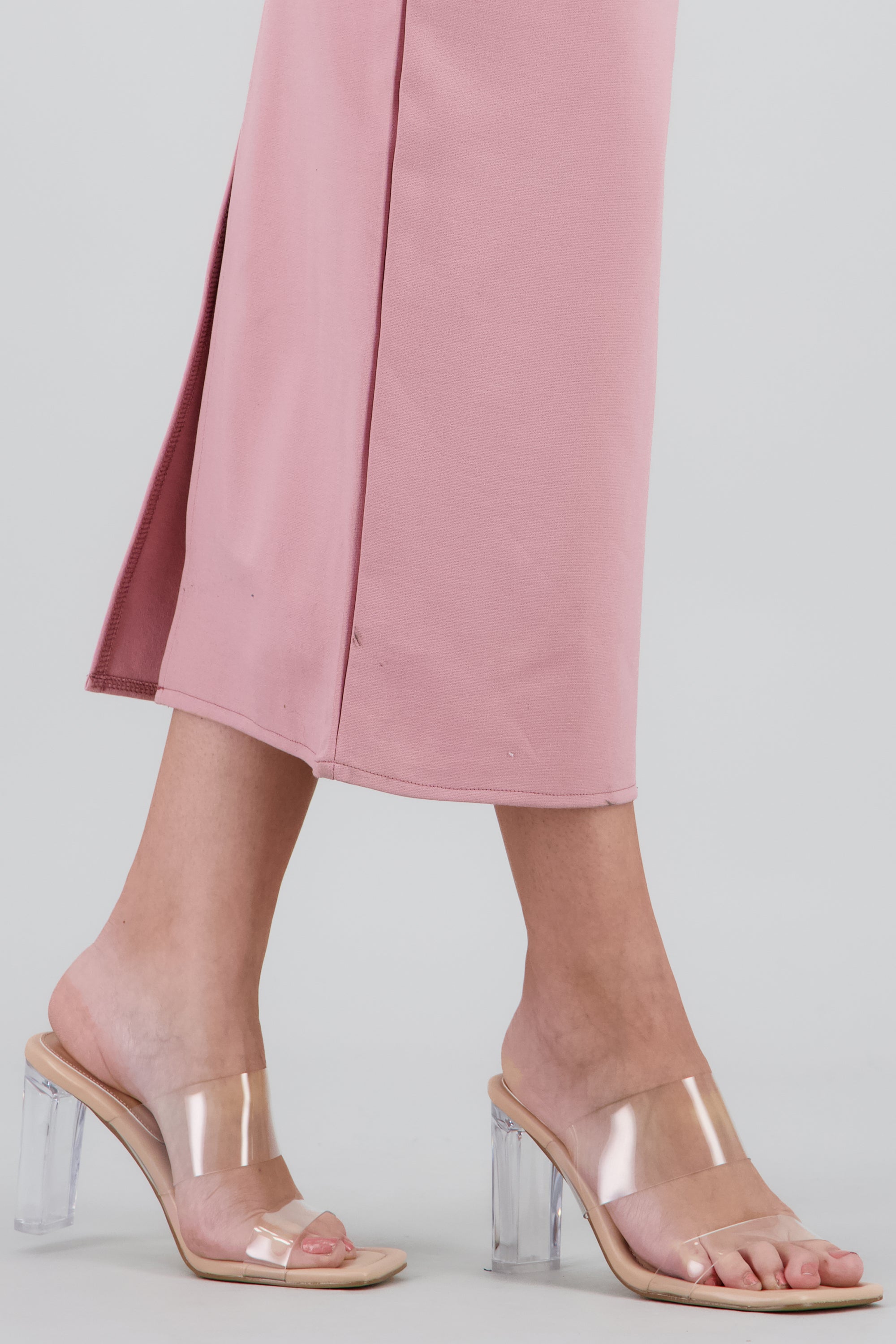 Tacón Transparente Bloque NUDE