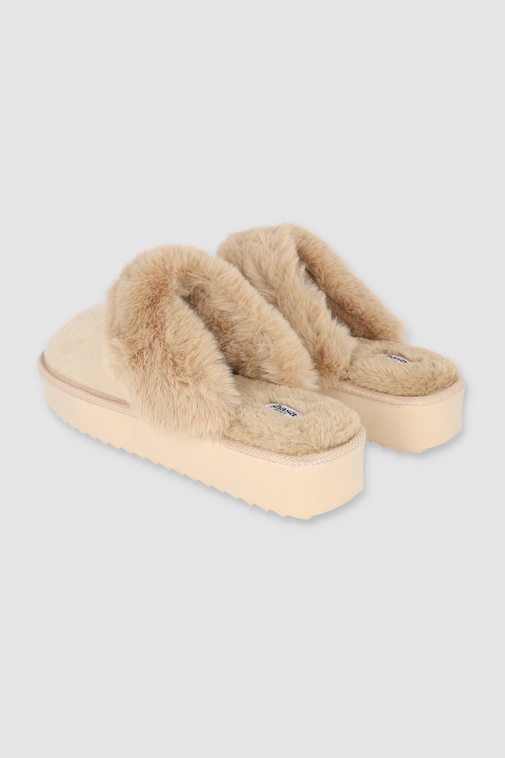 PANTUFLA COZY PELUCHE BEIGE