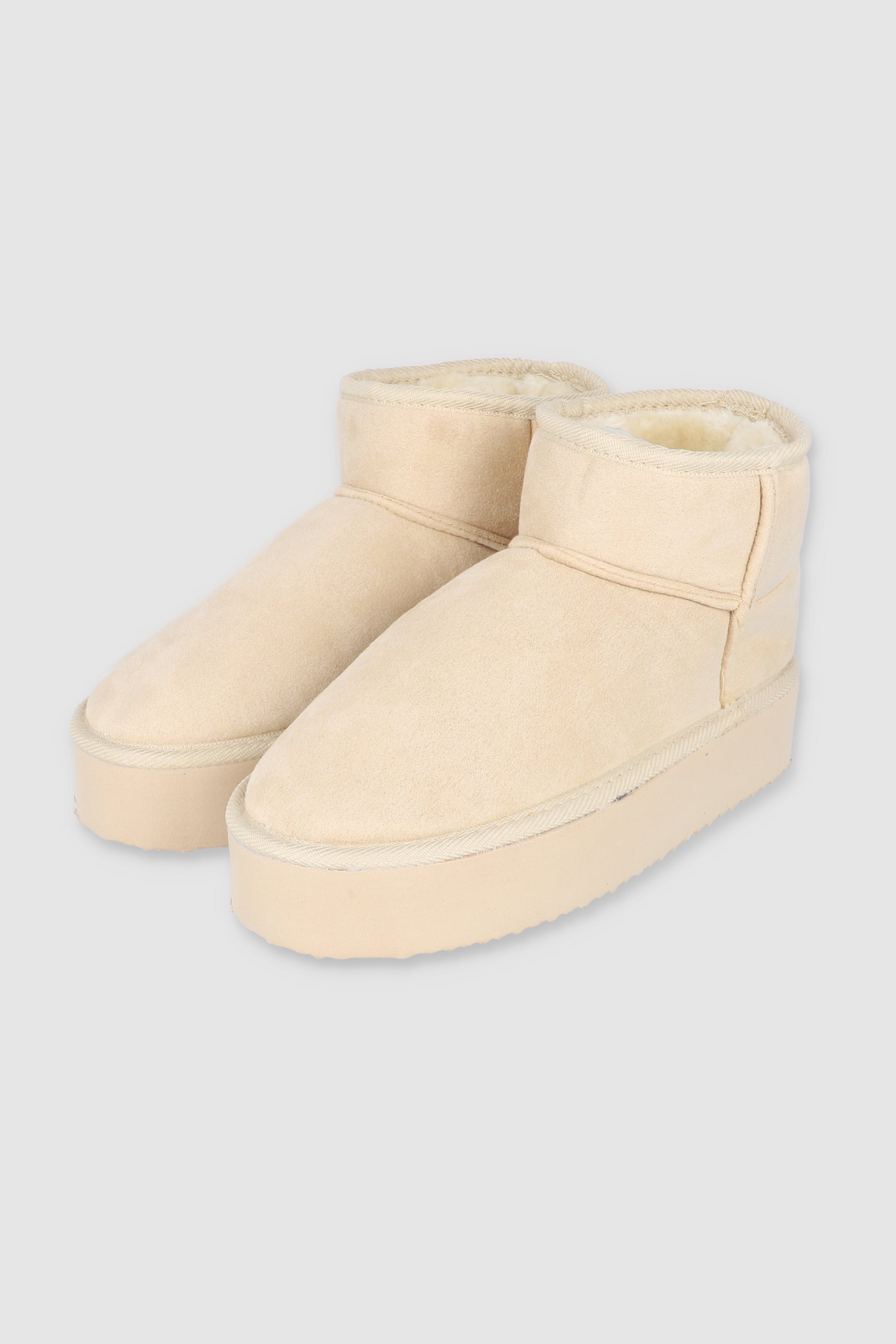 Bota invierno peluche plataforma BEIGE