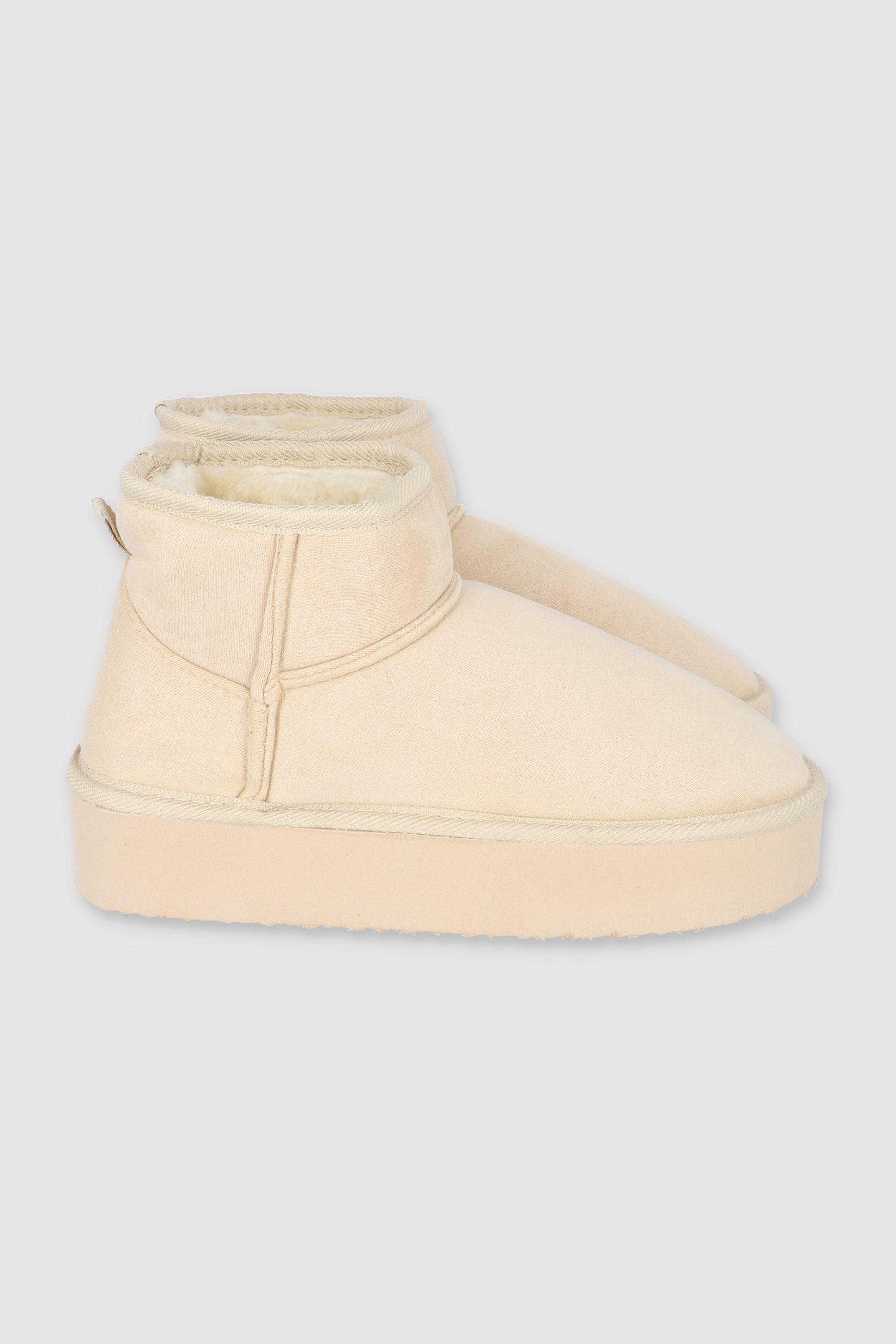 Bota invierno peluche plataforma BEIGE
