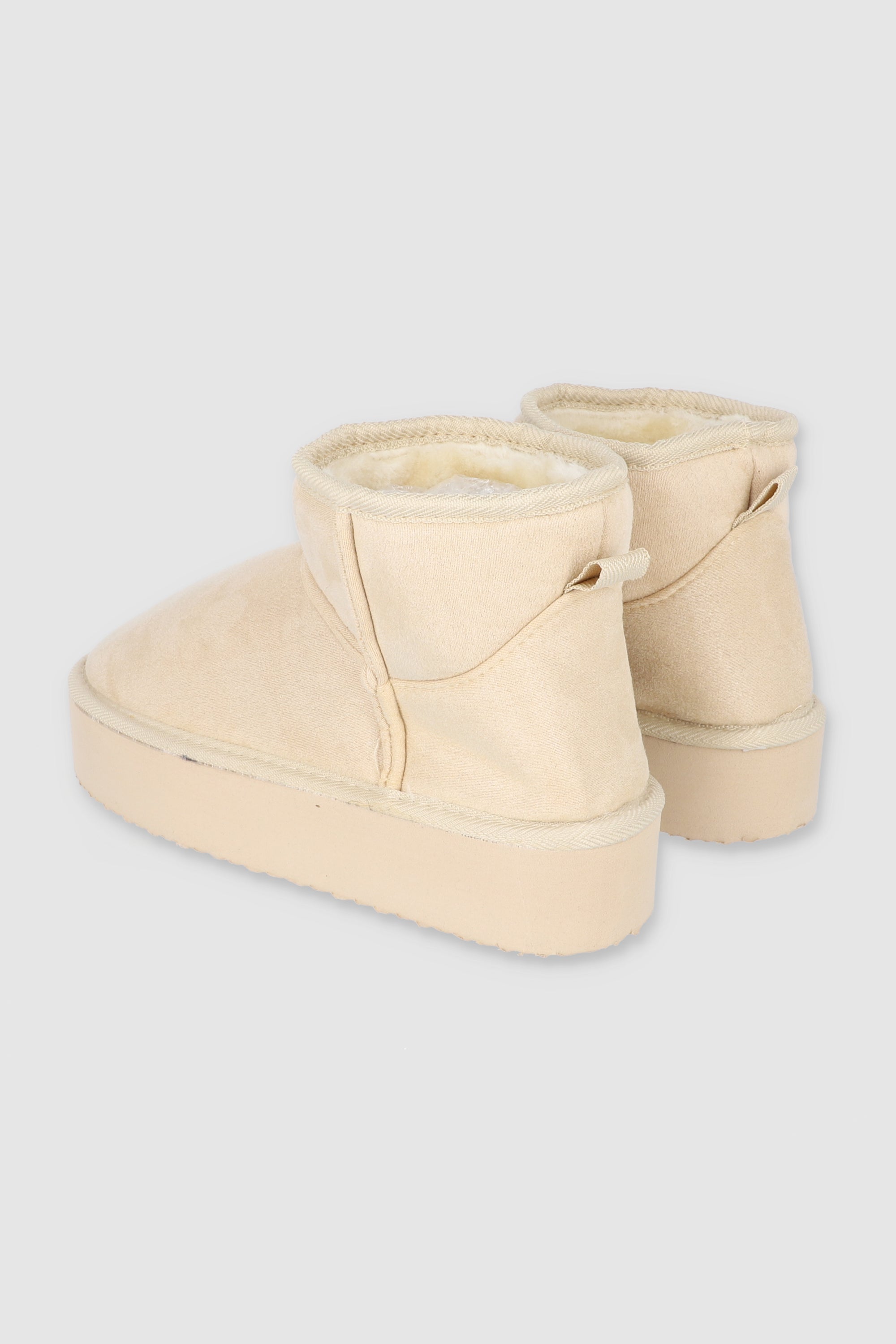 BOTA PELUCHE PLATAFORMA BEIGE