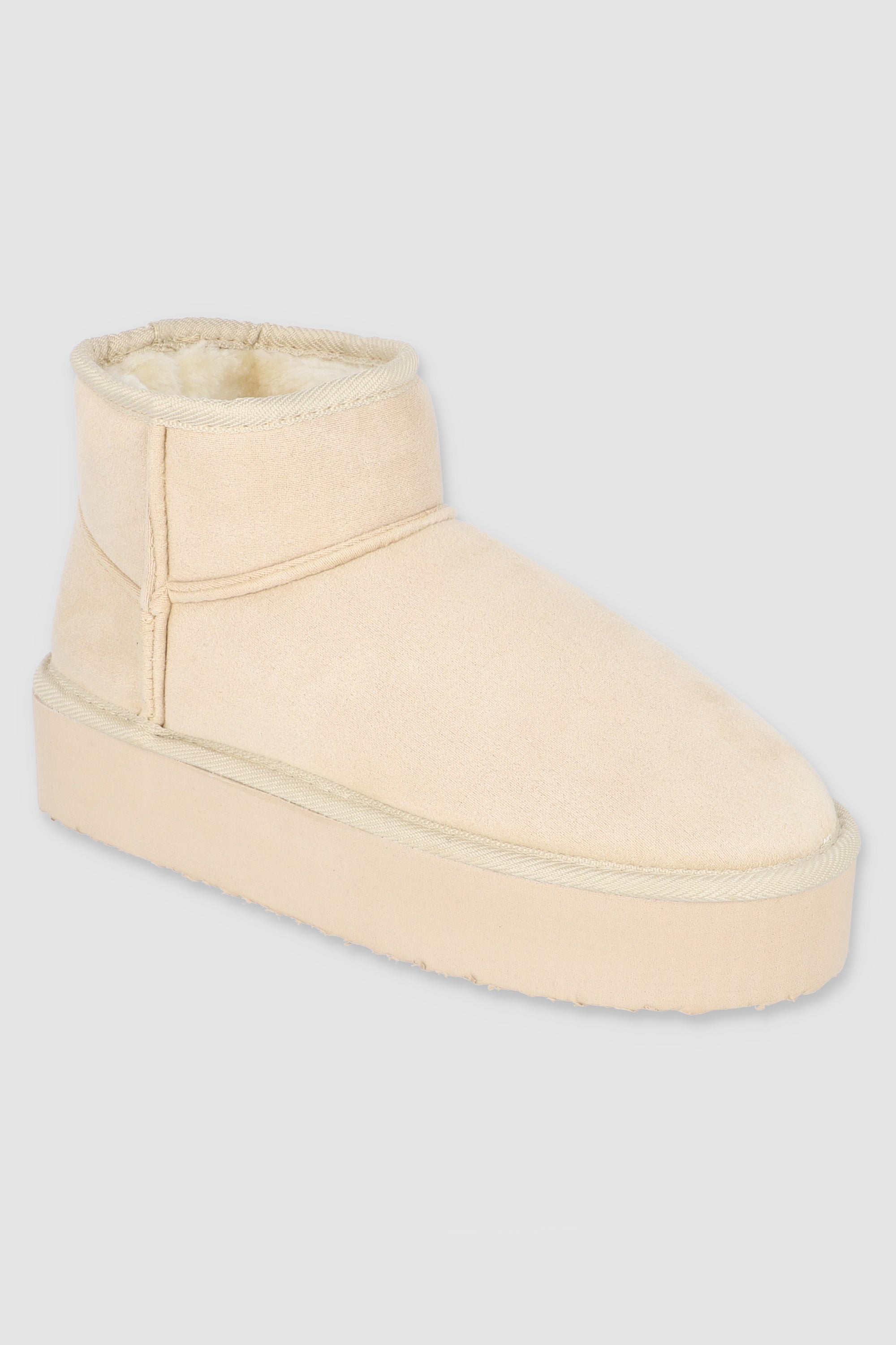 BOTA PELUCHE PLATAFORMA BEIGE