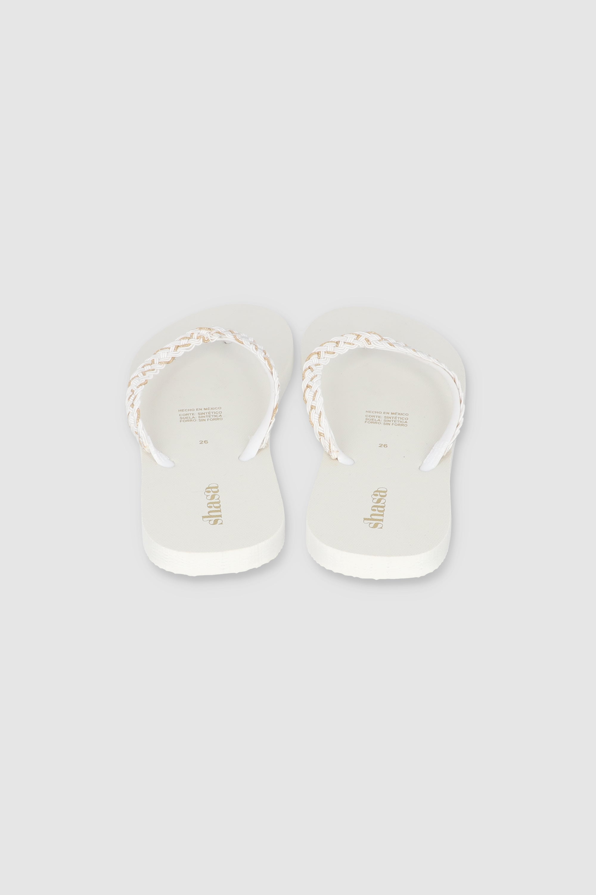 FLIP FLOP CHINELA BRILLOS TEJIDO BLANCO