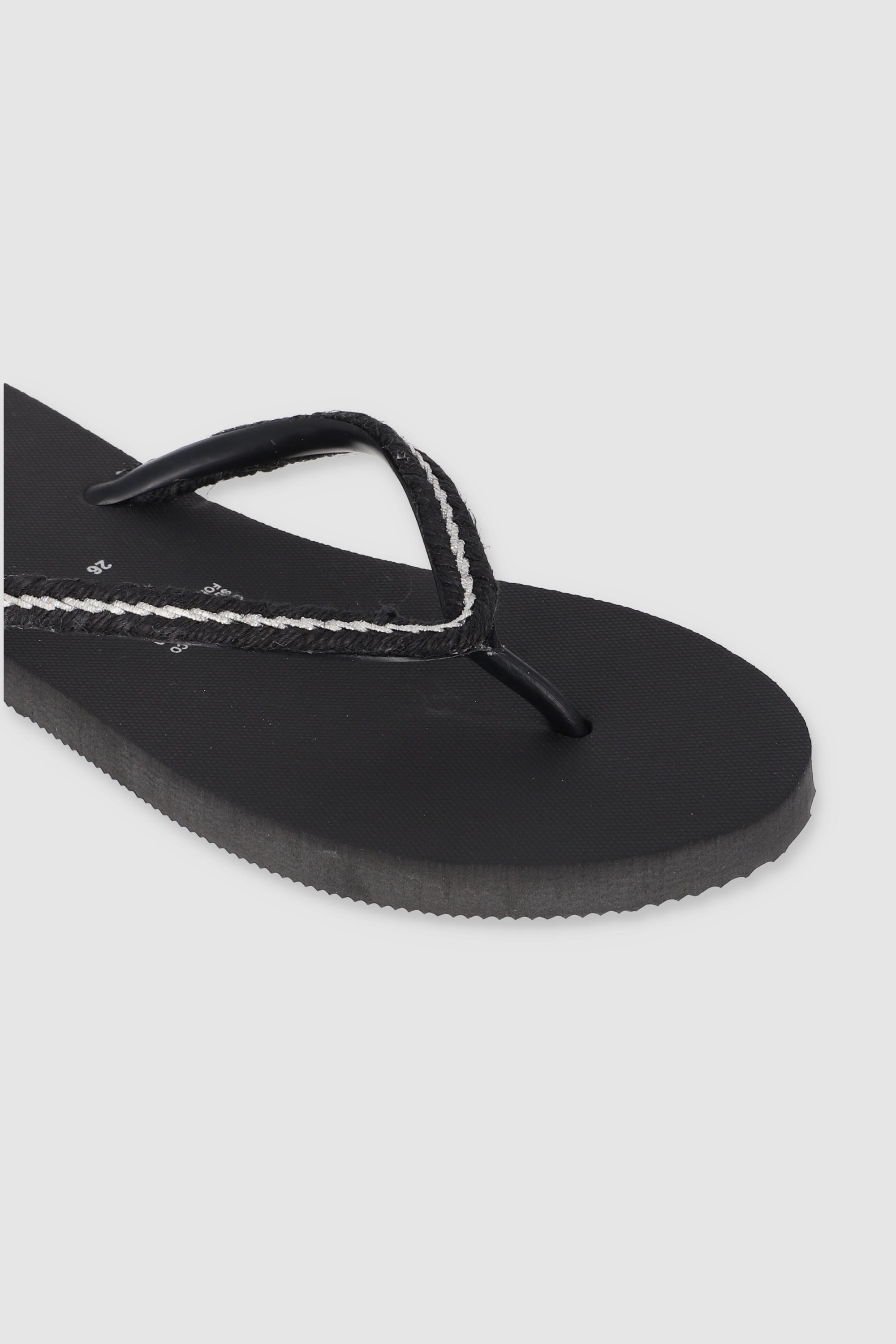 FLIP FLOP CHINELA BRILLOS TEJIDO NEGRO