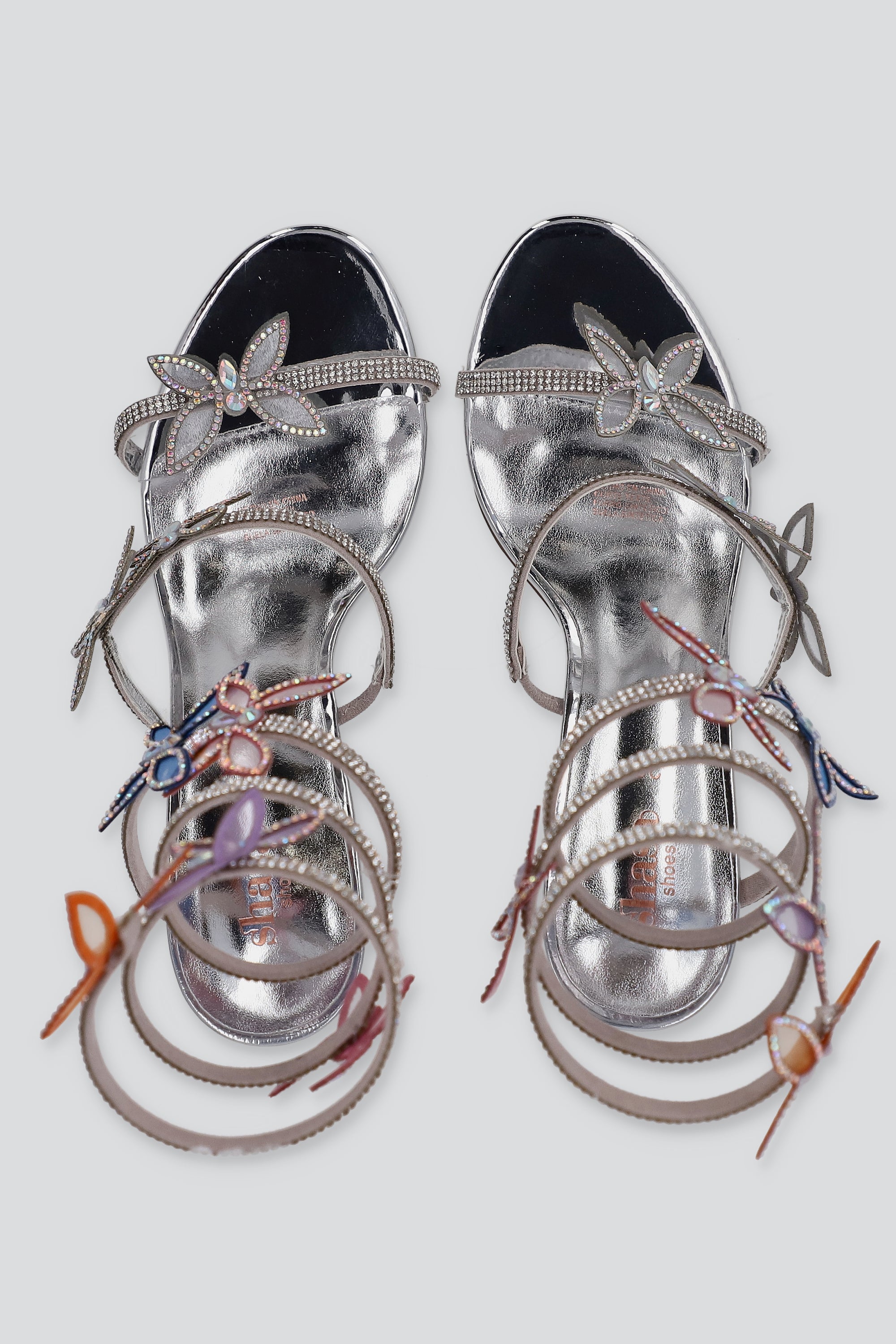 Tacón Mariposas Brillos PLATA