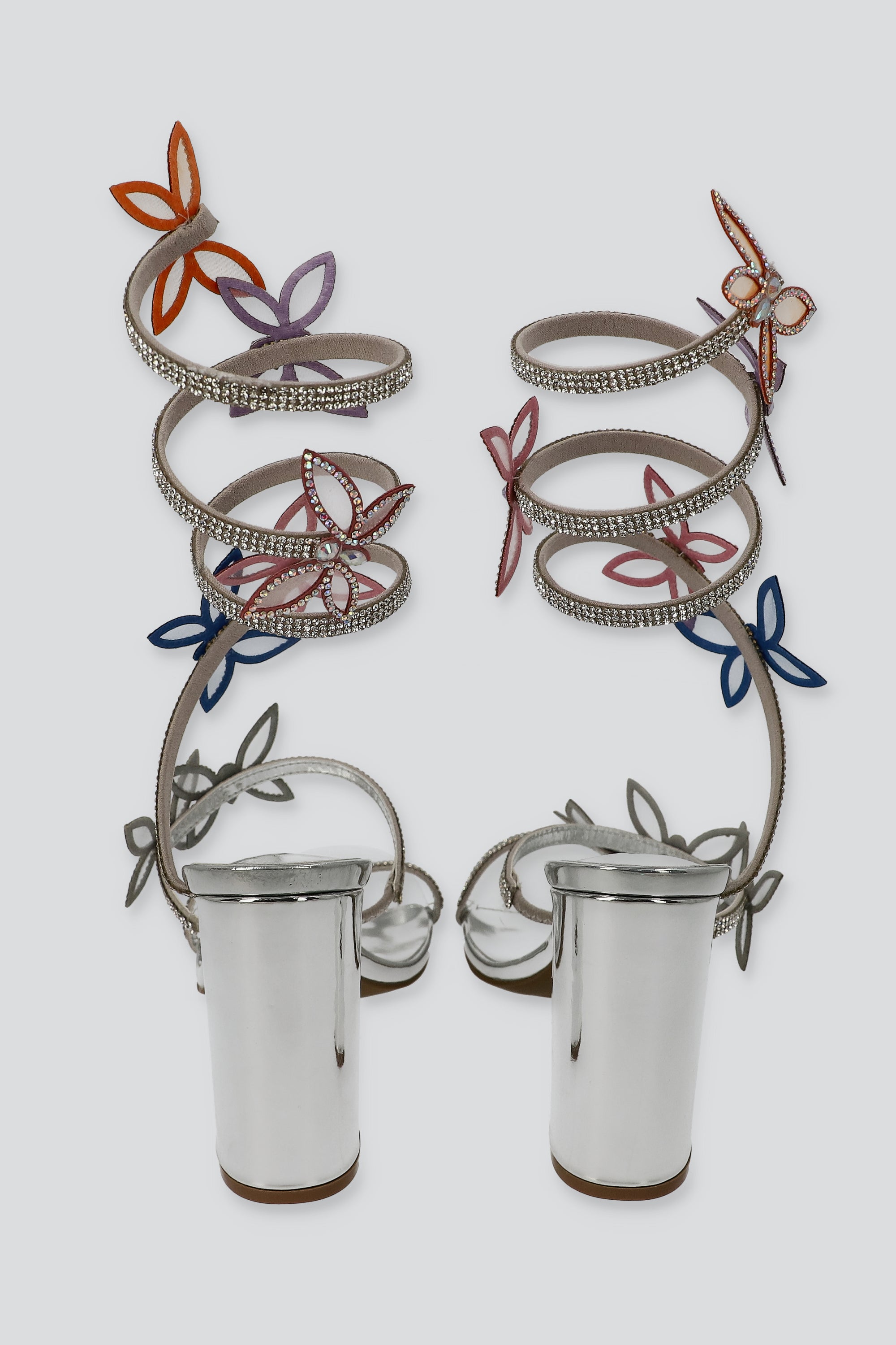 Tacón Mariposas Brillos PLATA