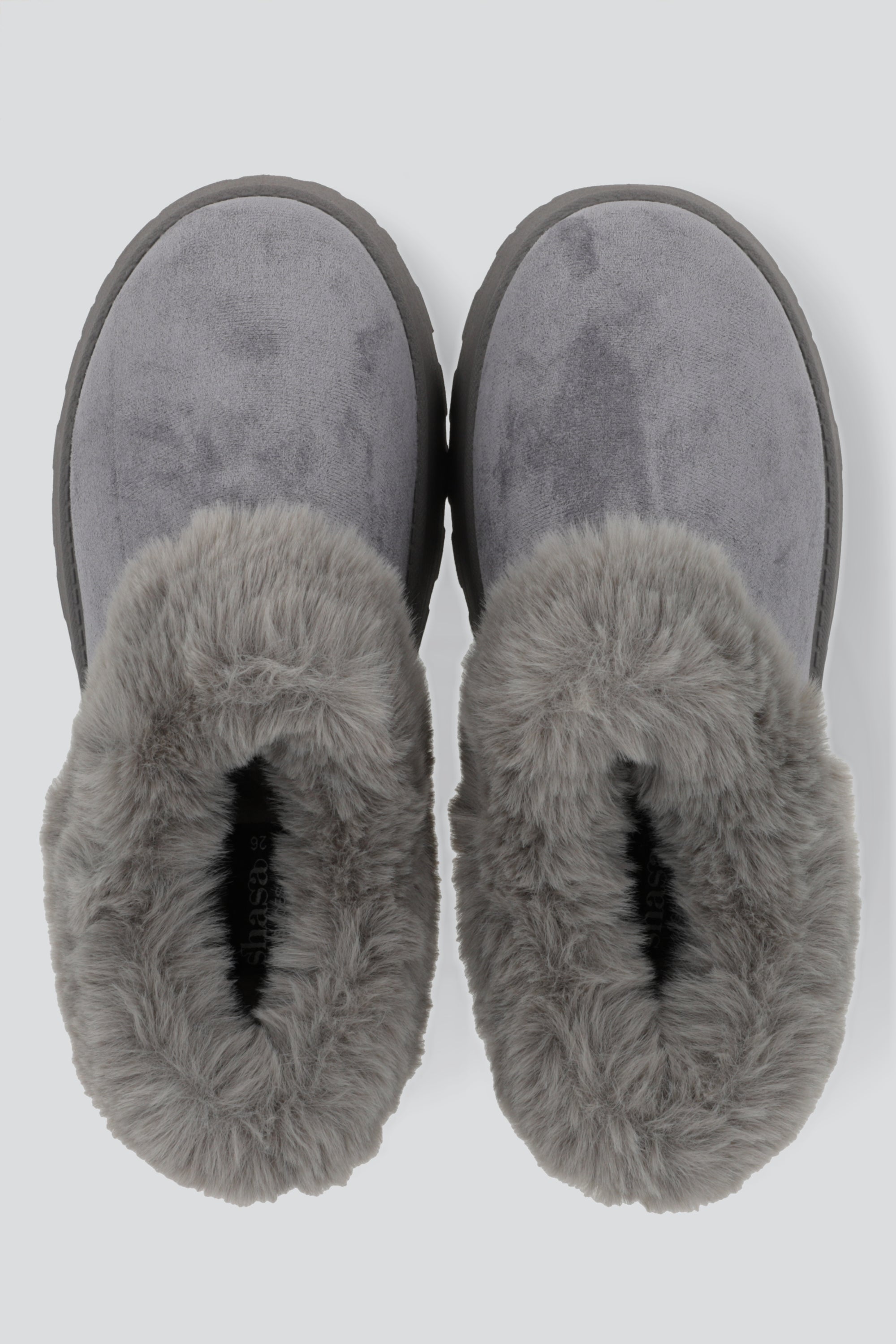 Pantufla Peluda Mula GRIS