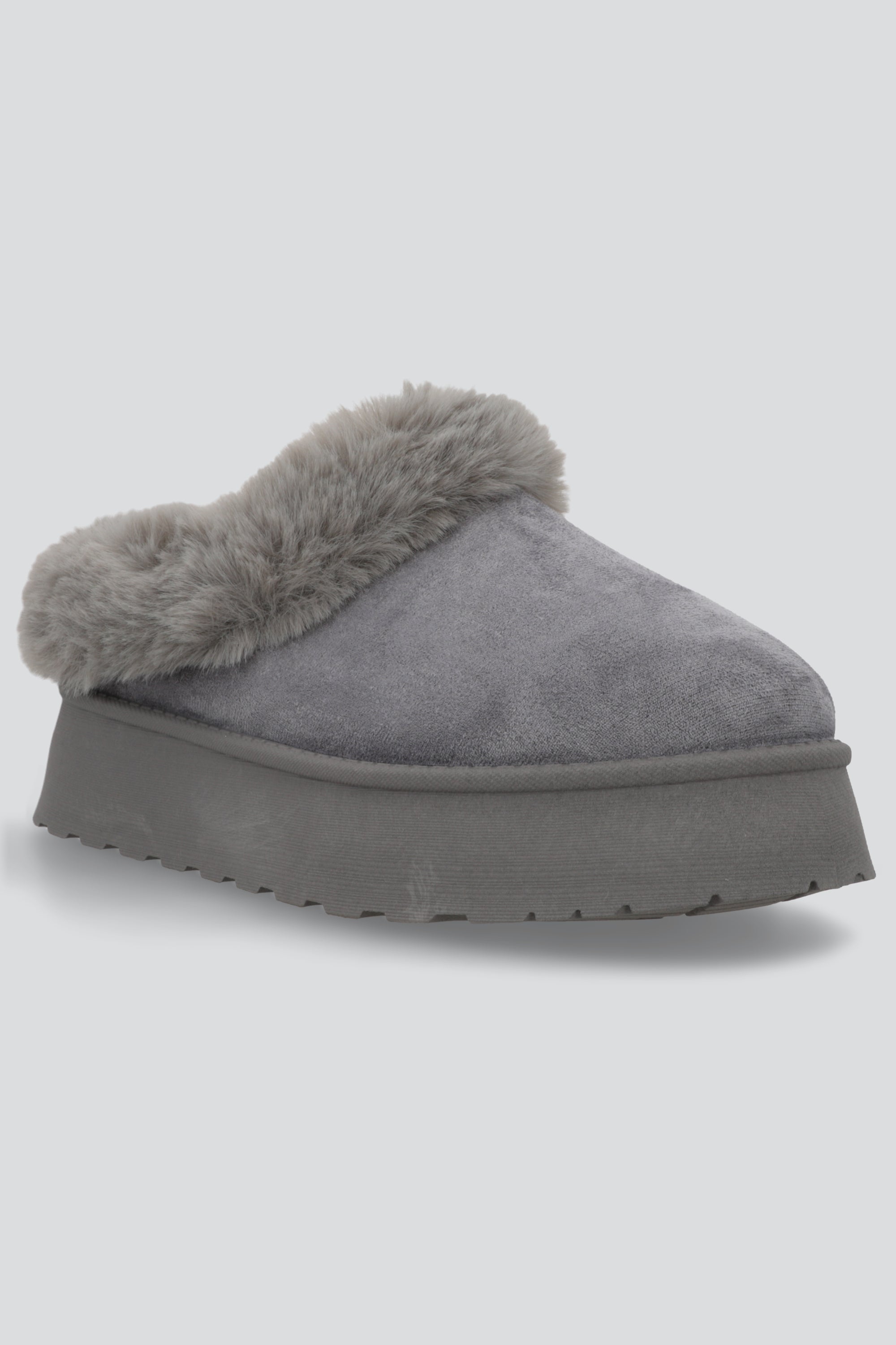 Pantufla Peluda Mula GRIS