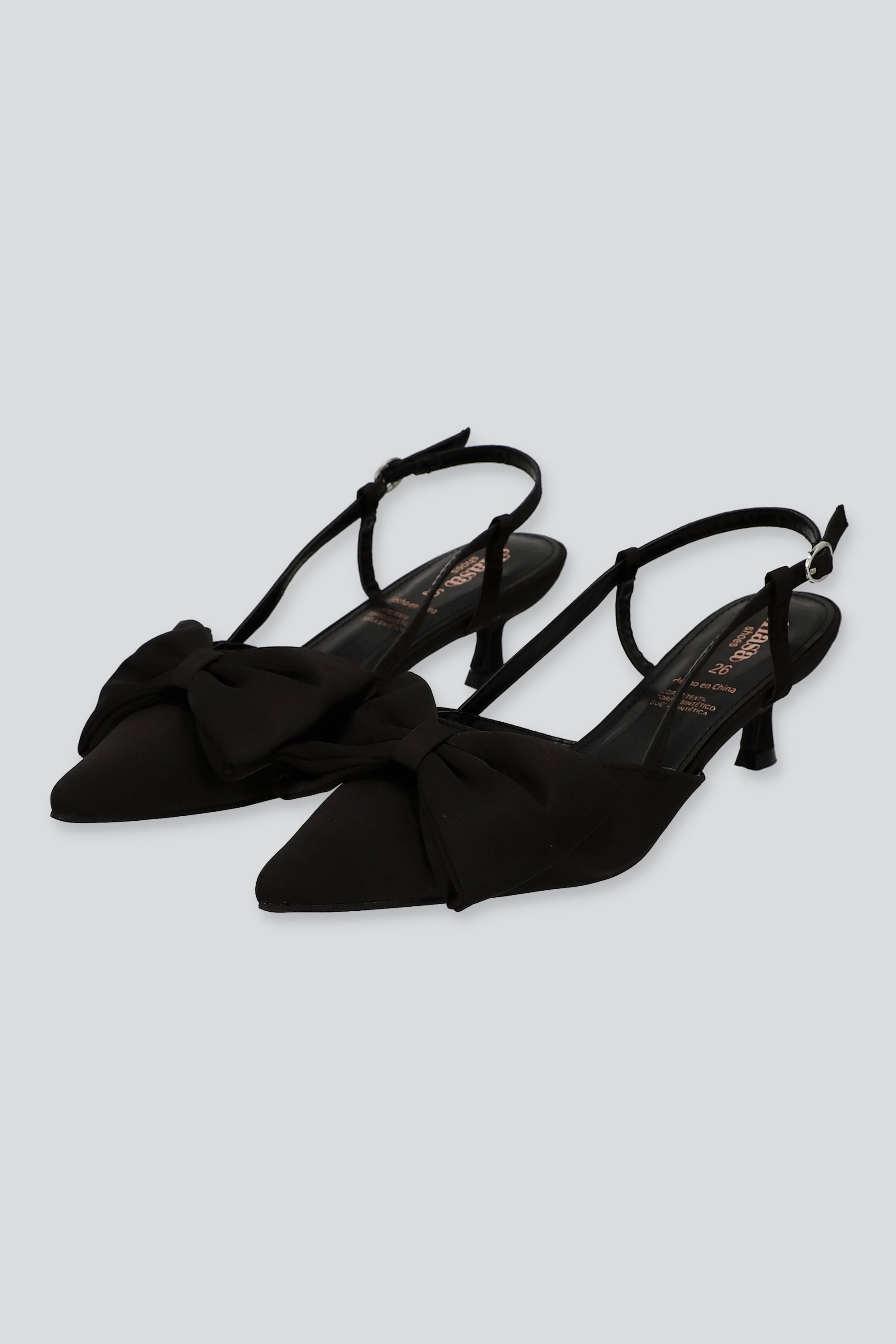 Tacón moño slingback NEGRO