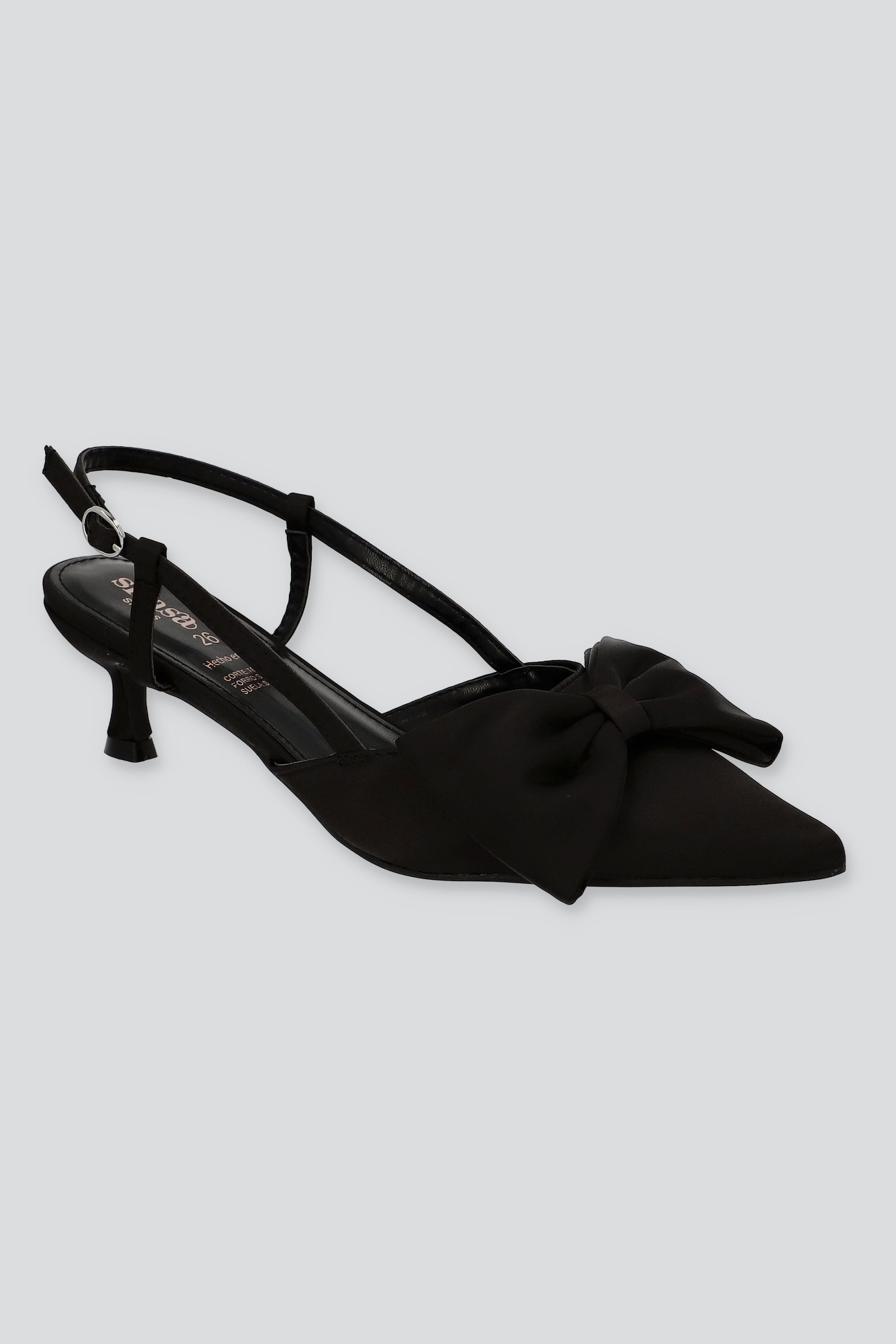 Tacón moño slingback NEGRO