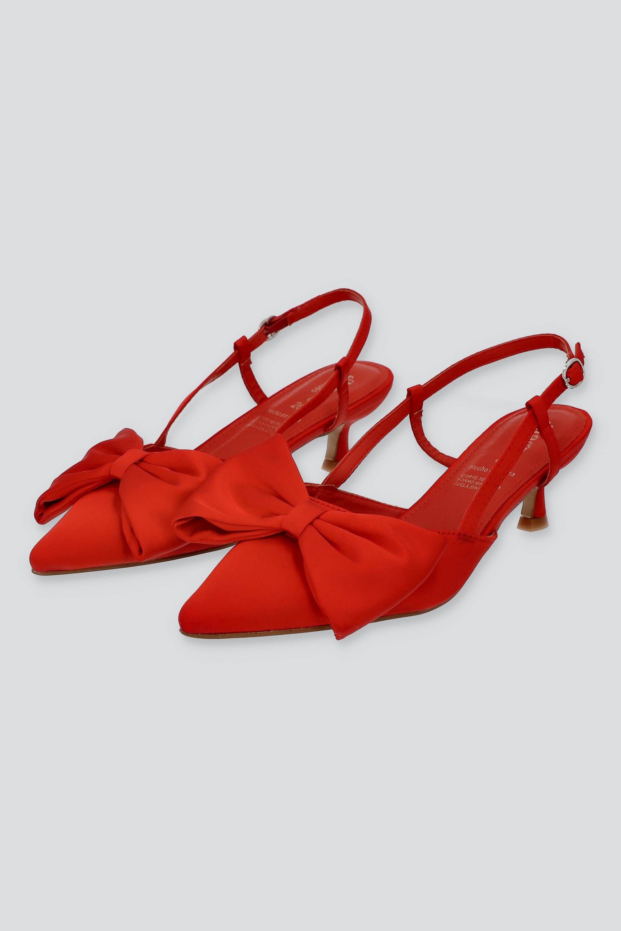 Tacón moño slingback ROJO