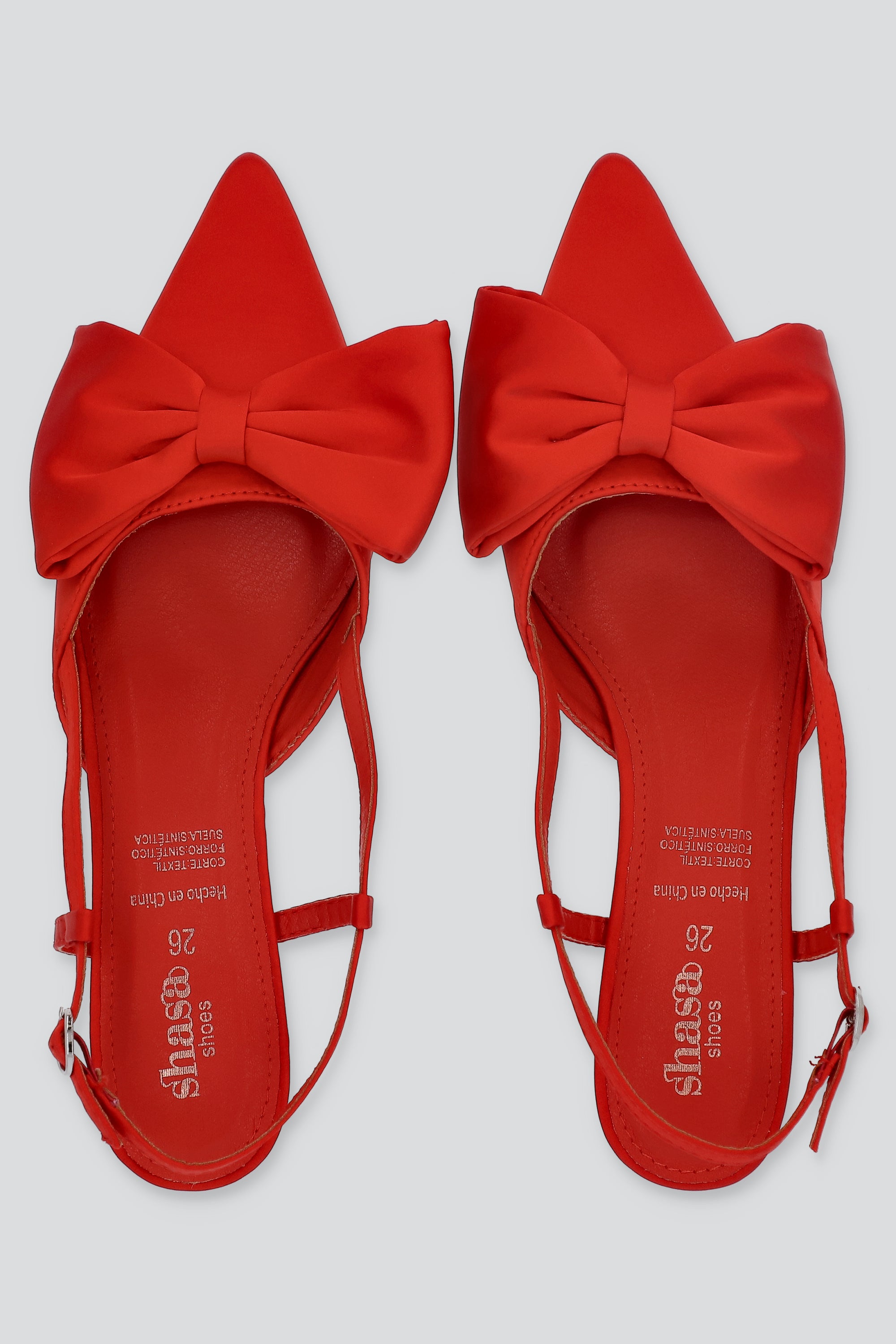 Tacón moño slingback ROJO