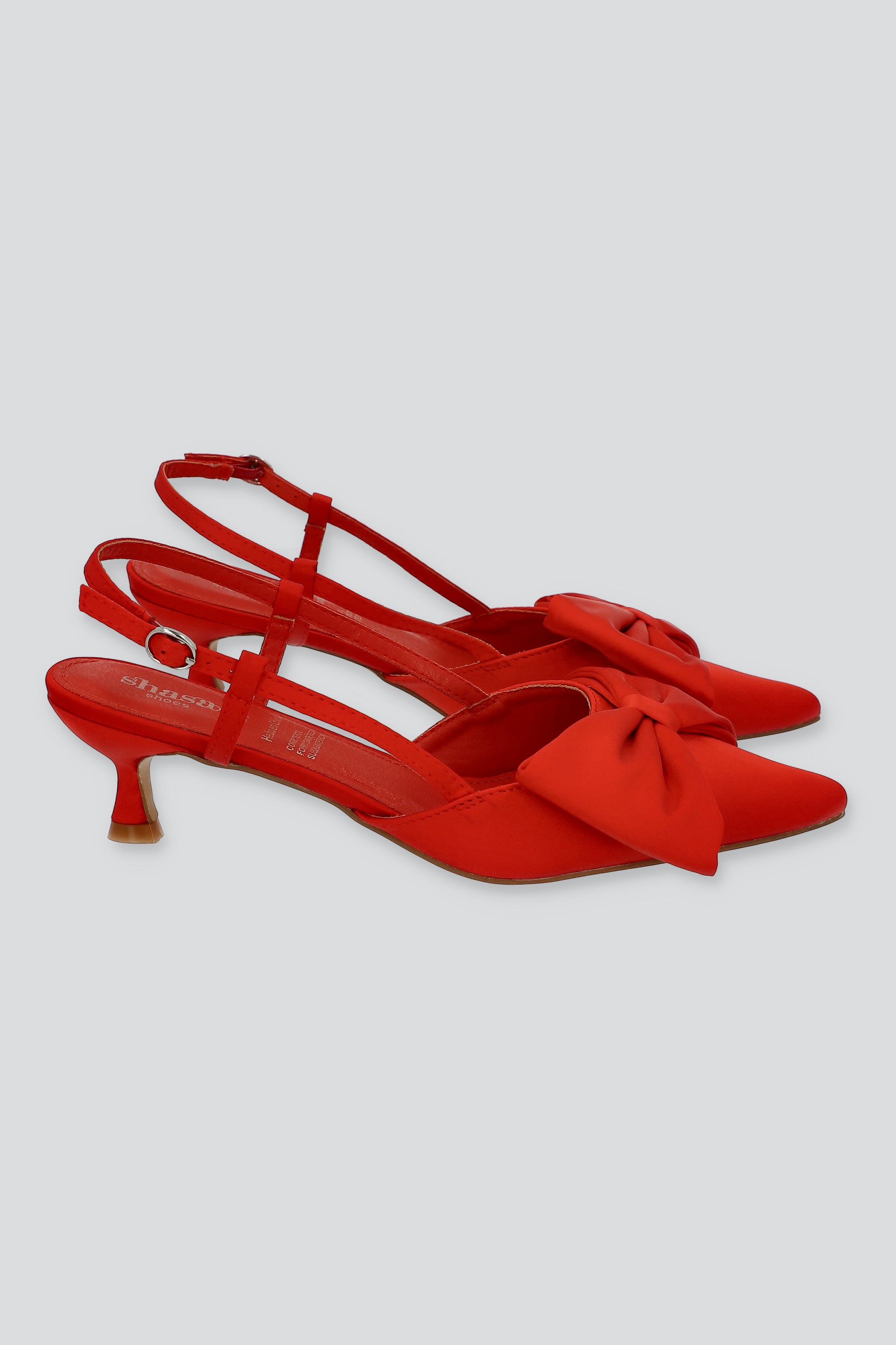 Tacón moño slingback ROJO