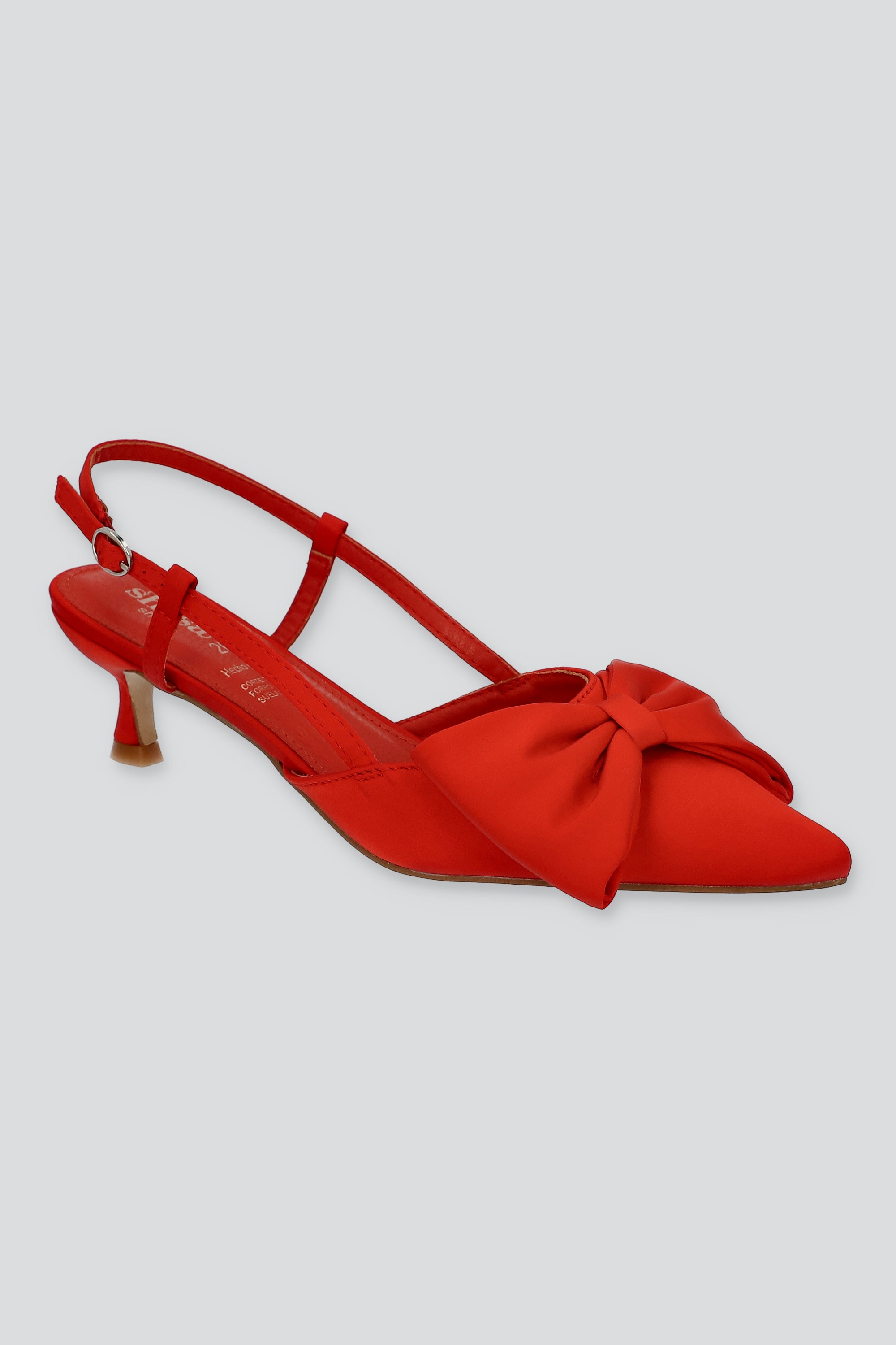 Tacón moño slingback ROJO