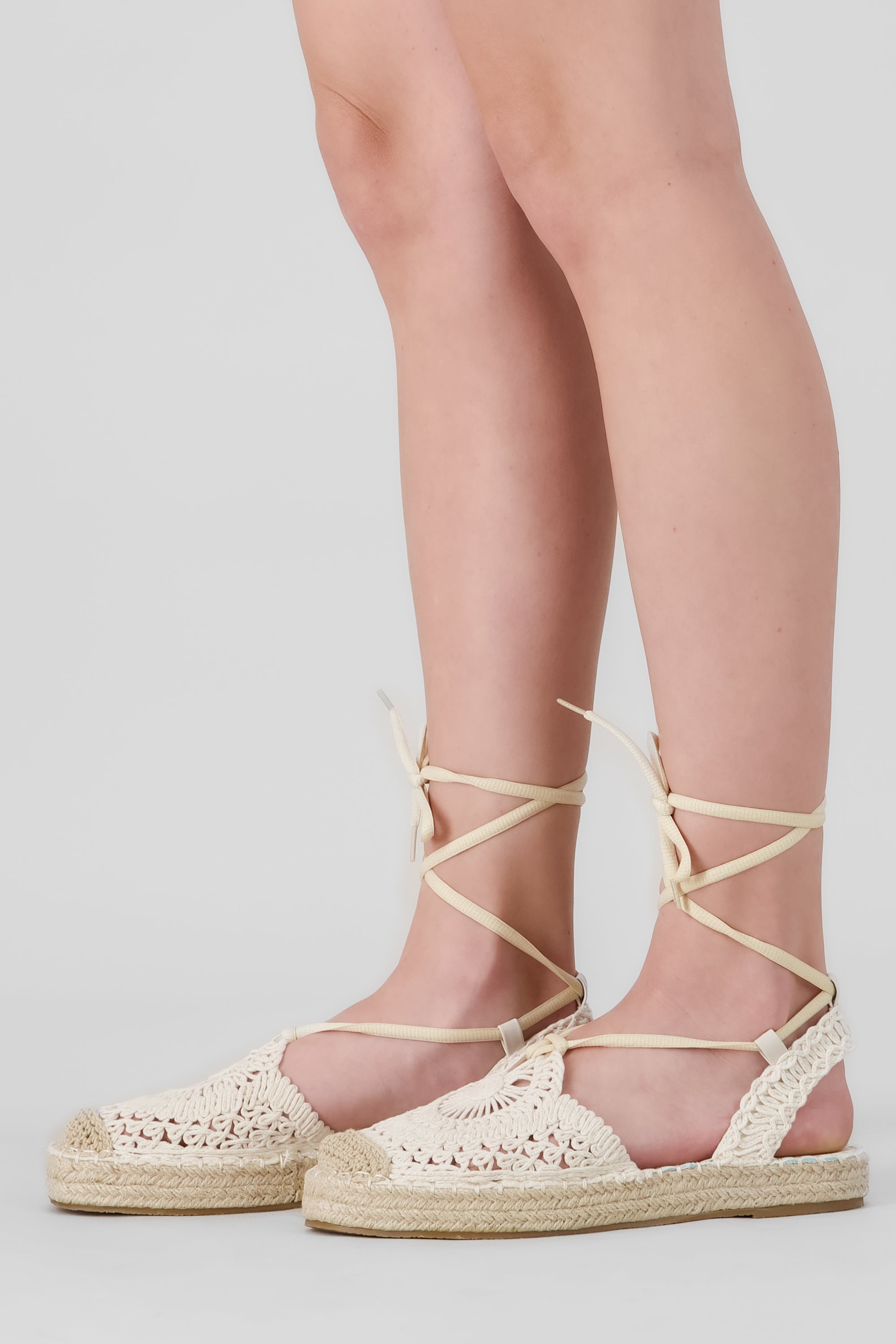 Alpargata macramé lace up HUESO