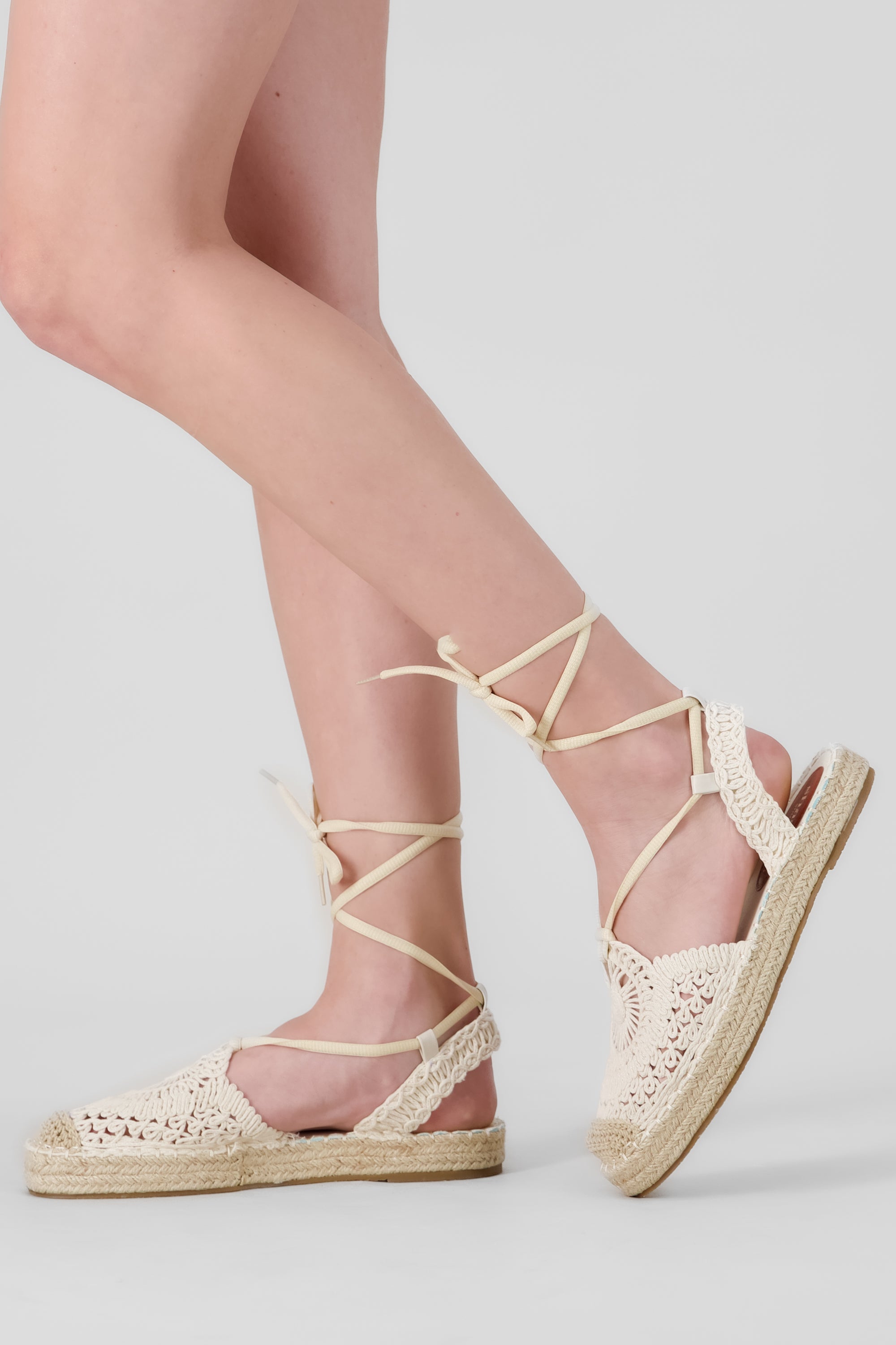 Alpargata macramé lace up HUESO