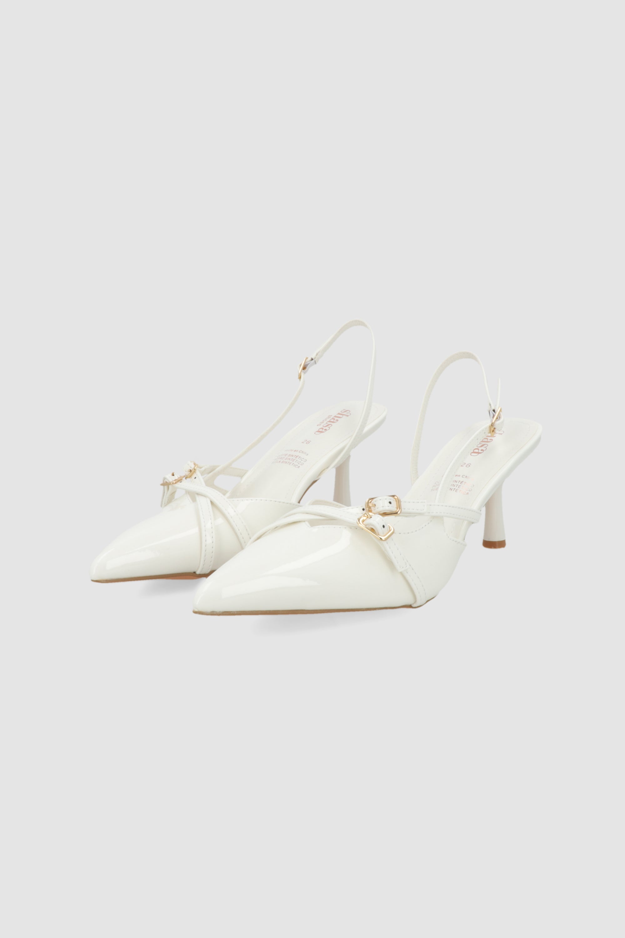 Tacón pointy tiras BLANCO