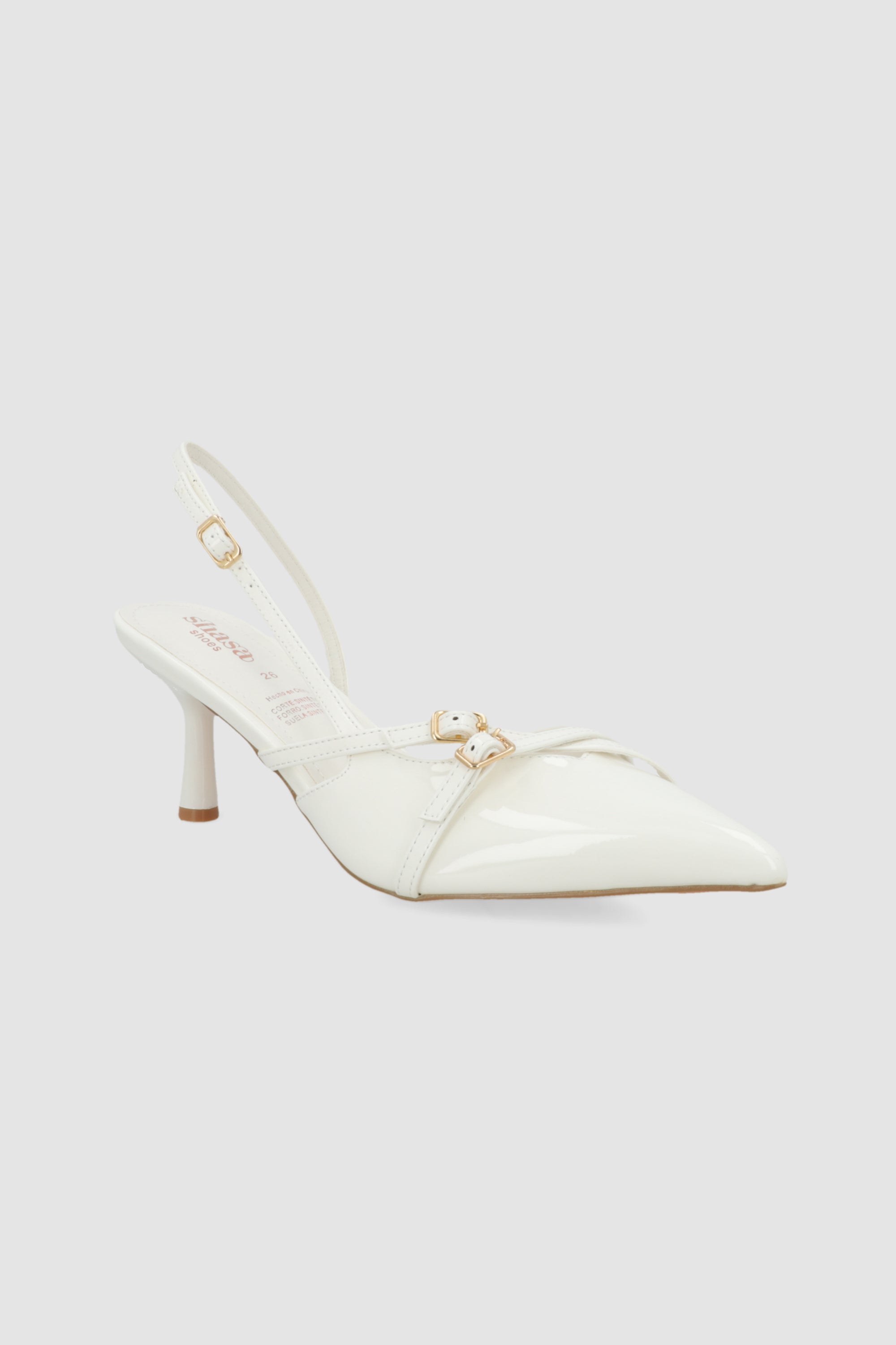 Tacón pointy tiras BLANCO