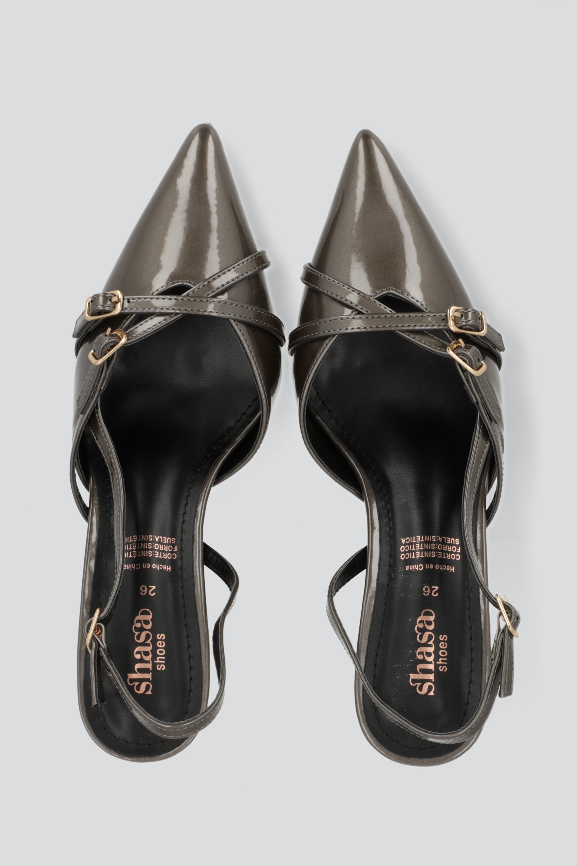 Tacón Pointy Tiras GRIS