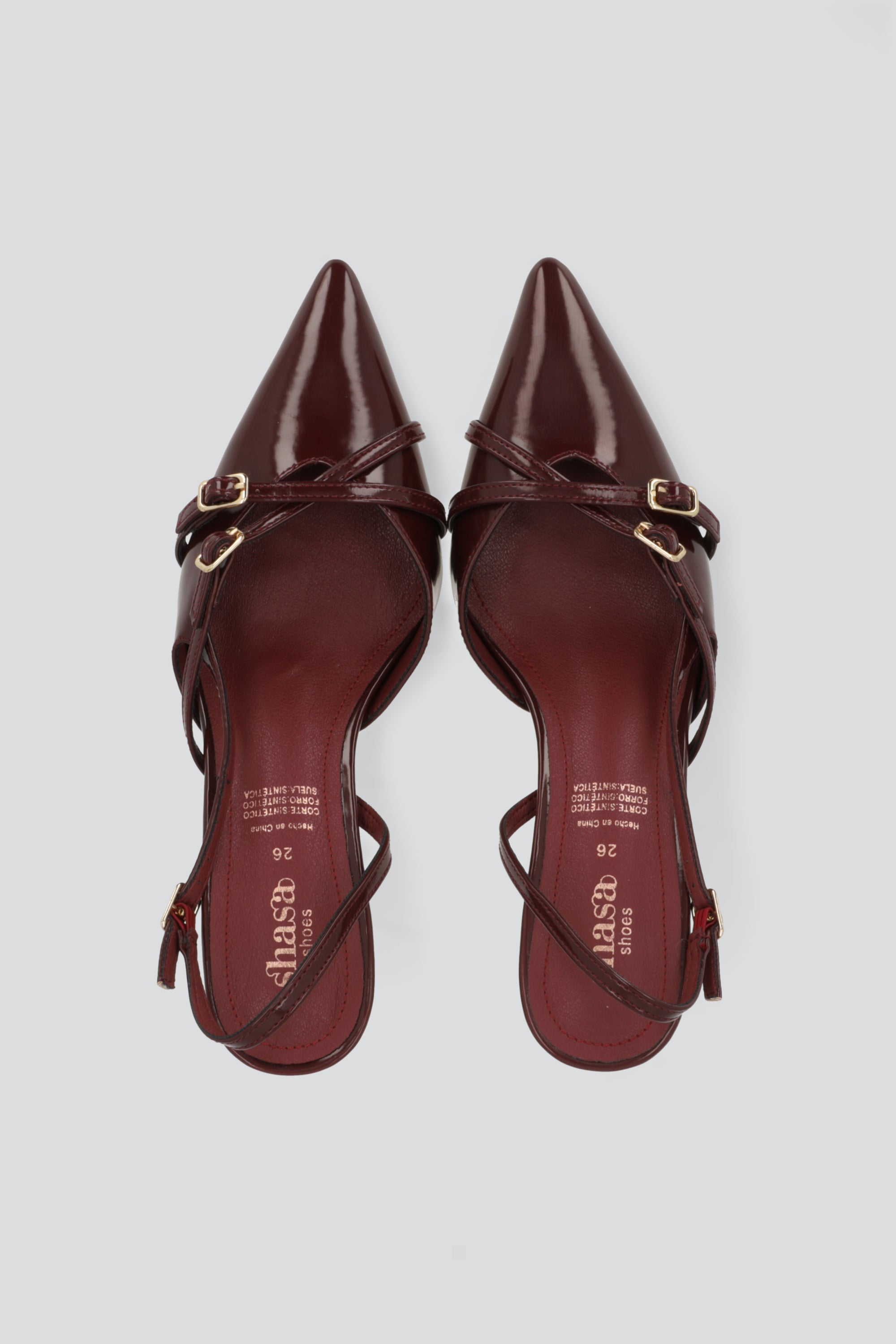 Tacón Pointy Tiras VINO