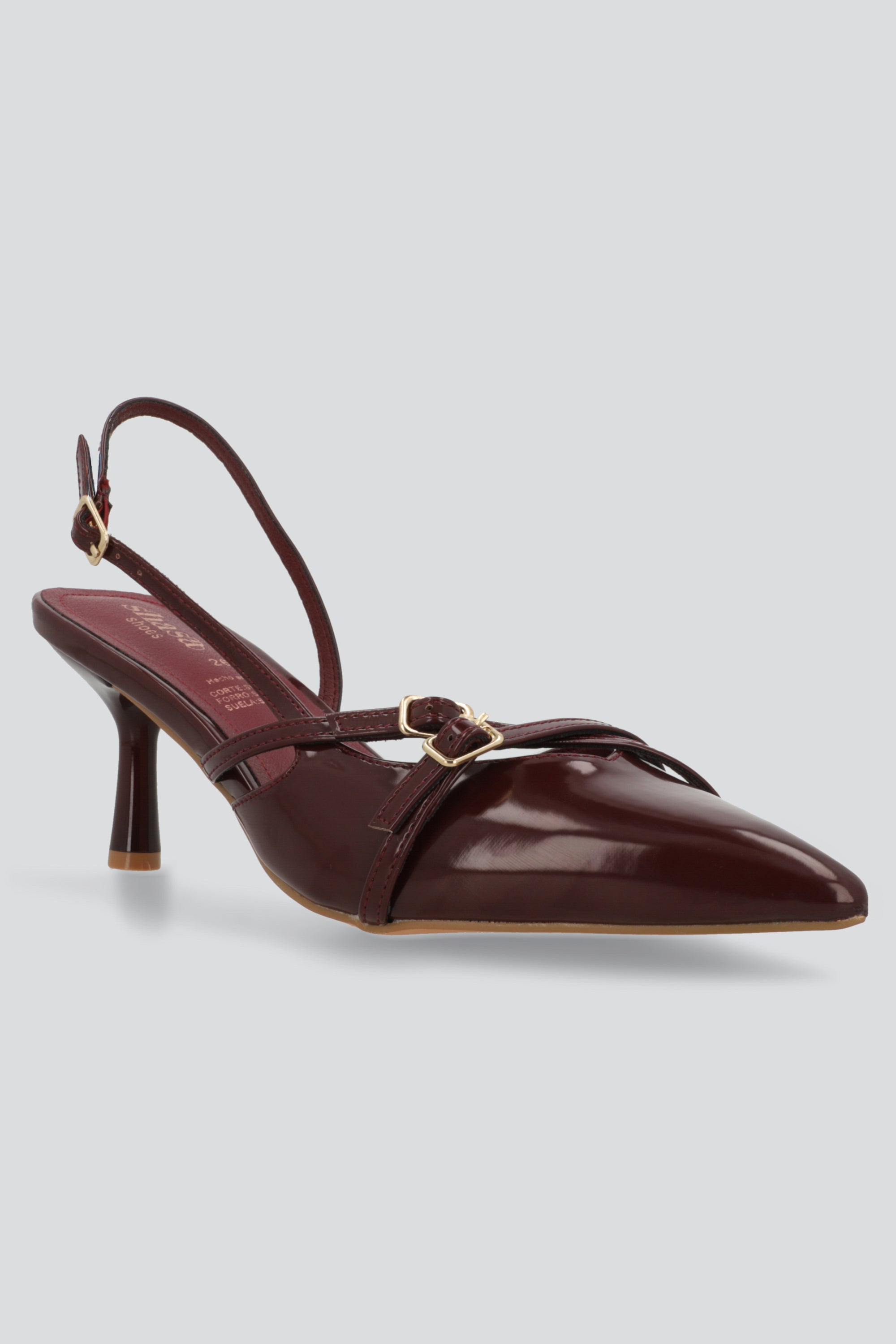 Tacón Pointy Tiras VINO