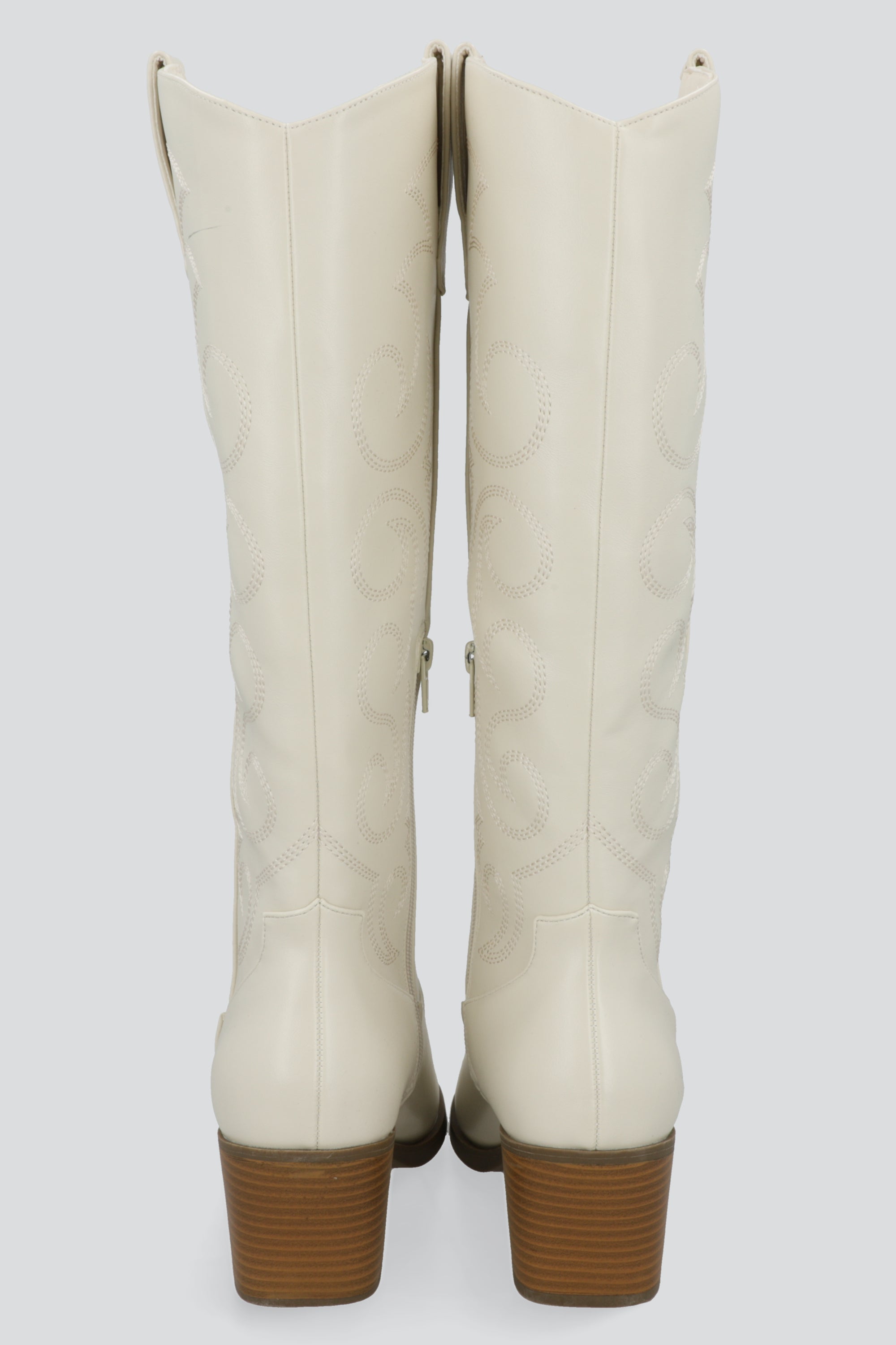 Bota larga vaquera bordados HUESO