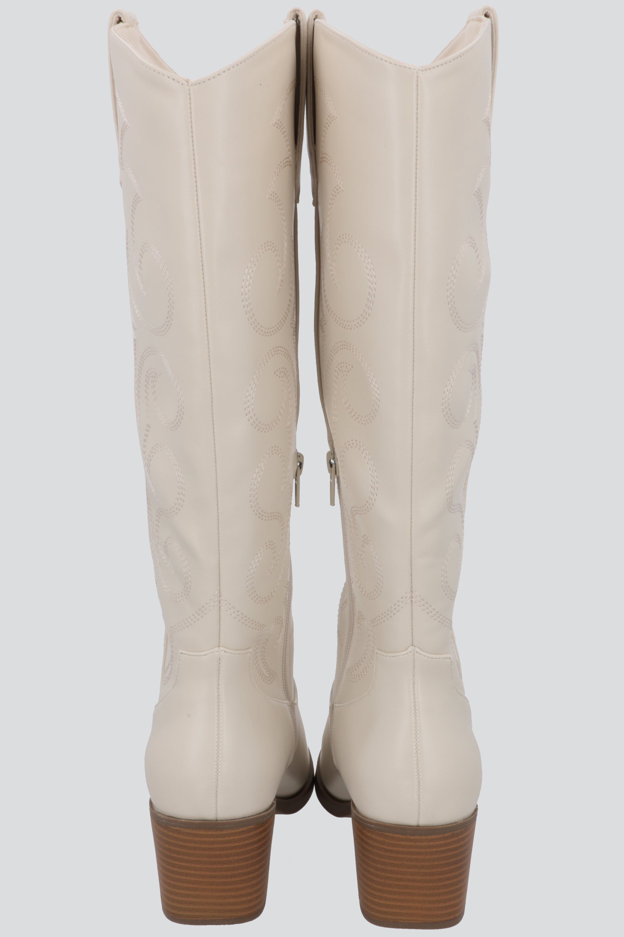 Bota larga vaquera bordados HUESO