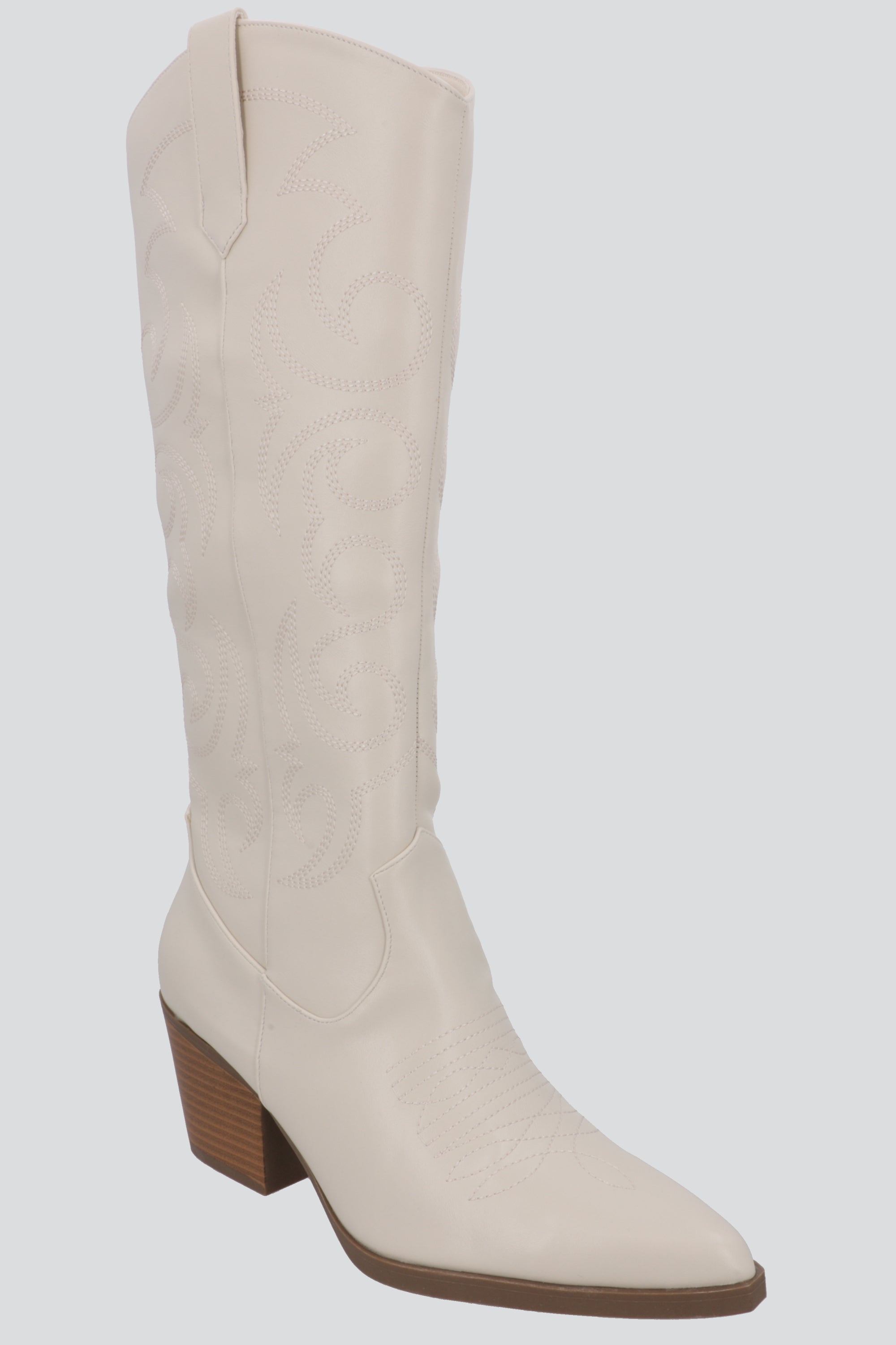 Bota larga vaquera bordados HUESO