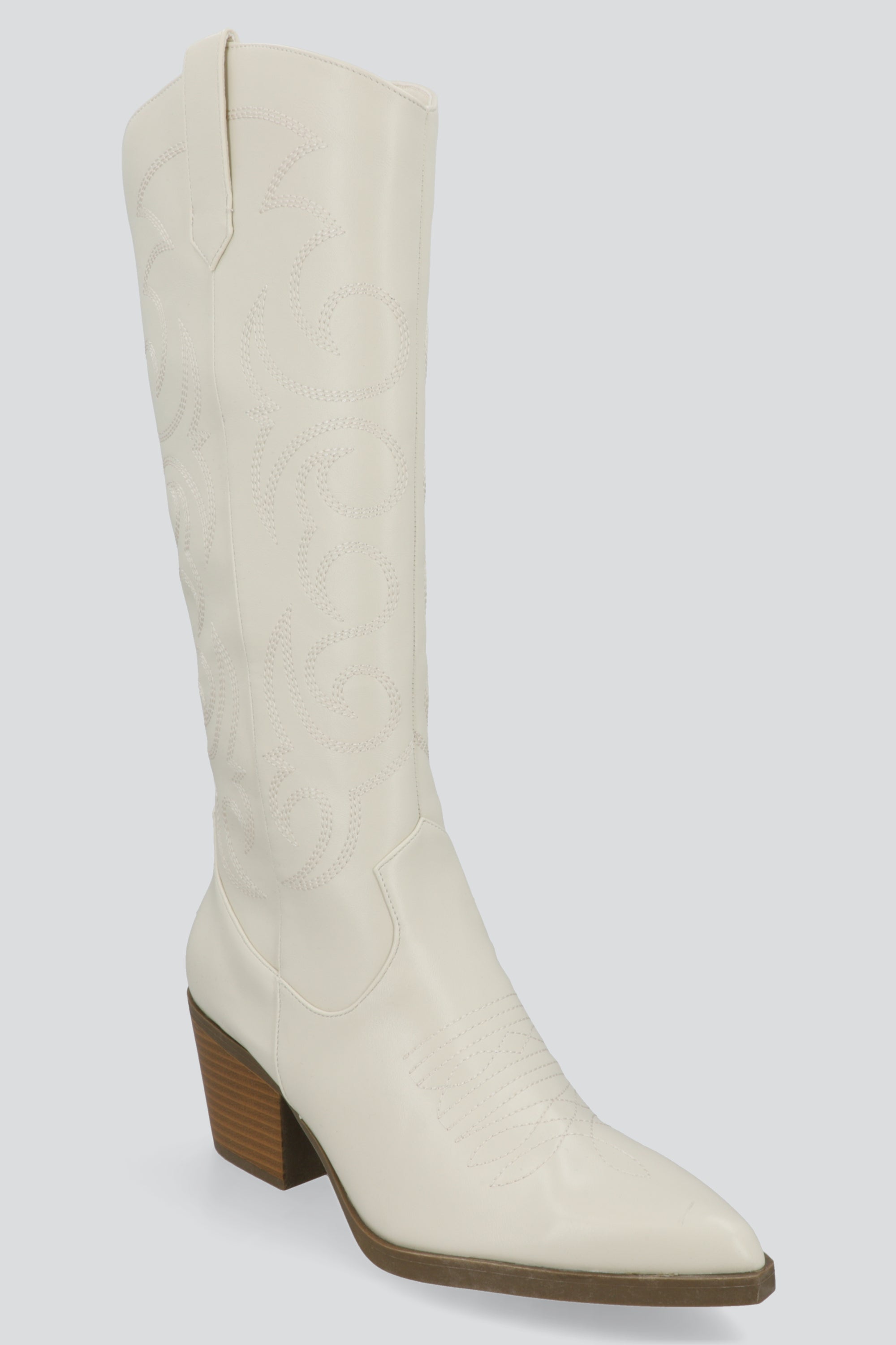 Bota larga vaquera bordados HUESO