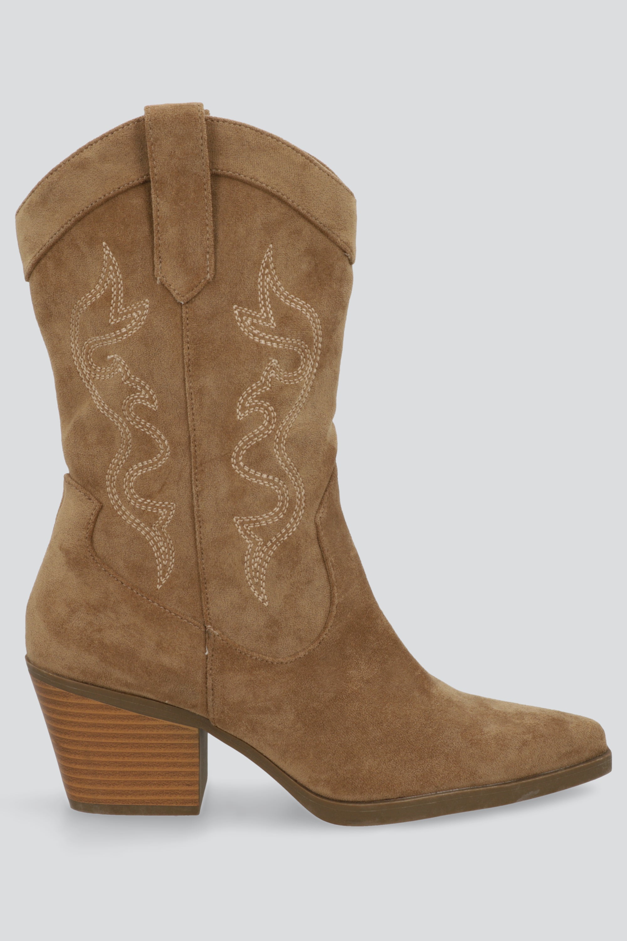 Botín vaquero midi bordados BEIGE