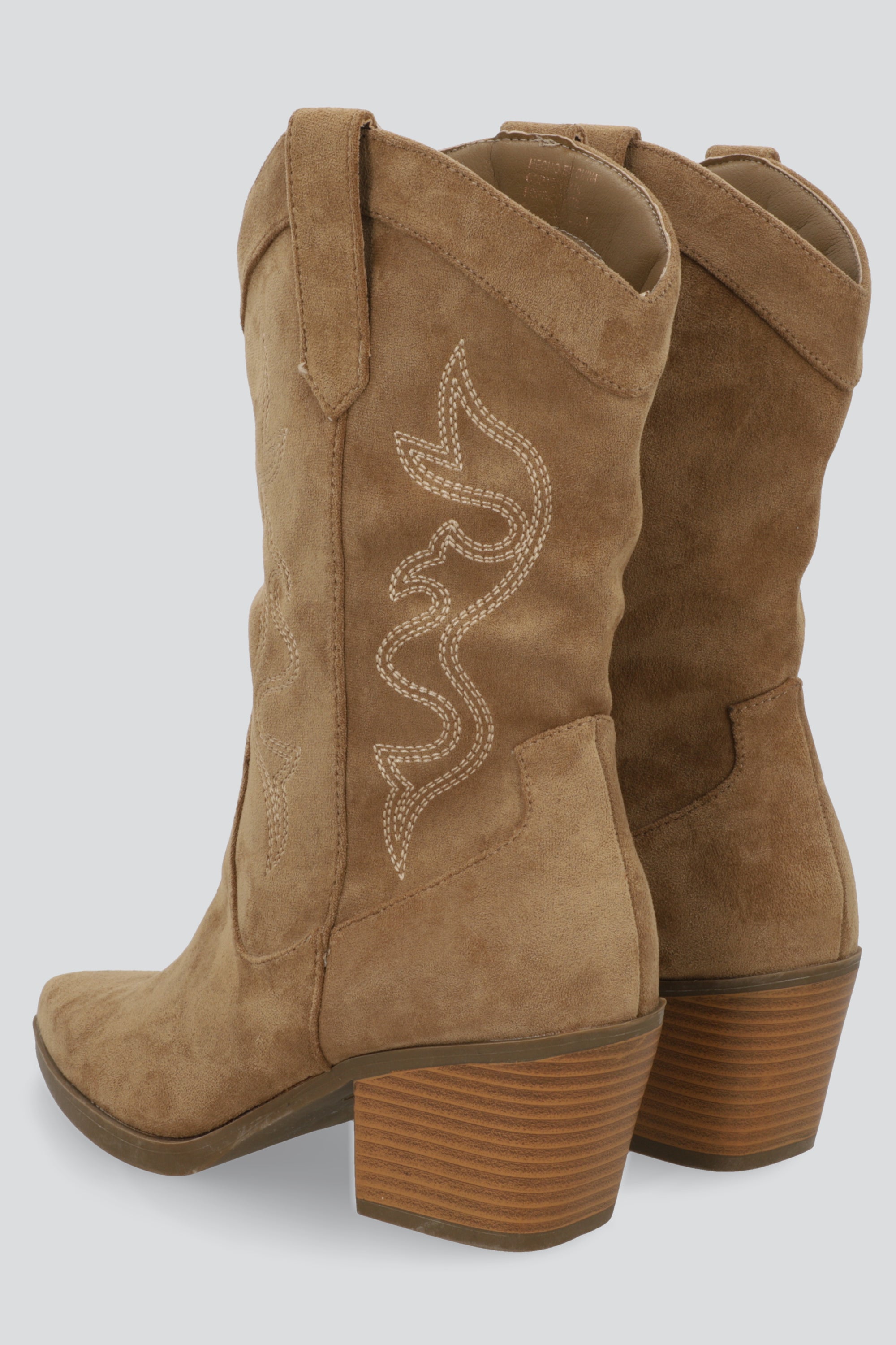 Botín vaquero midi bordados BEIGE