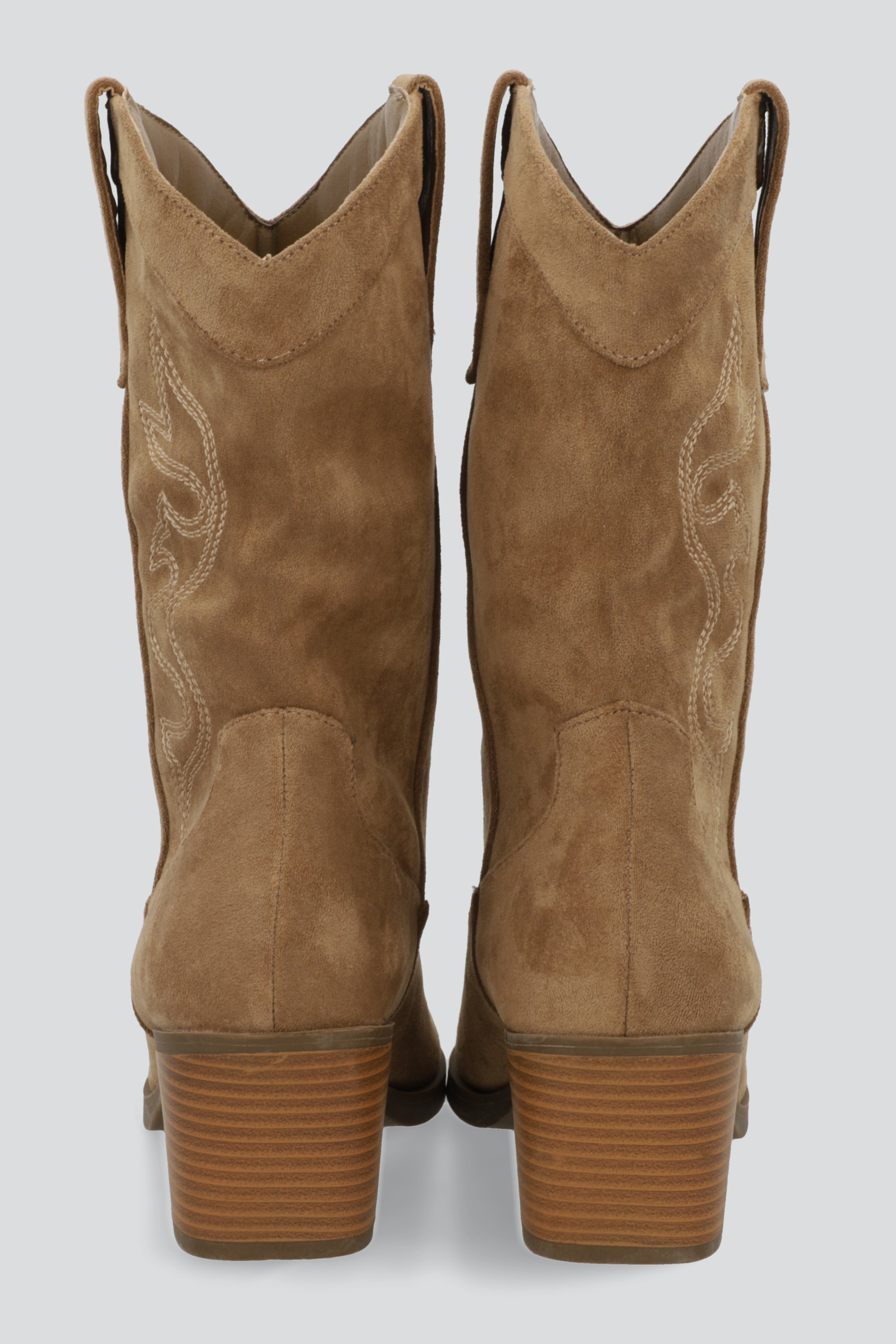 Botín vaquero midi bordados BEIGE