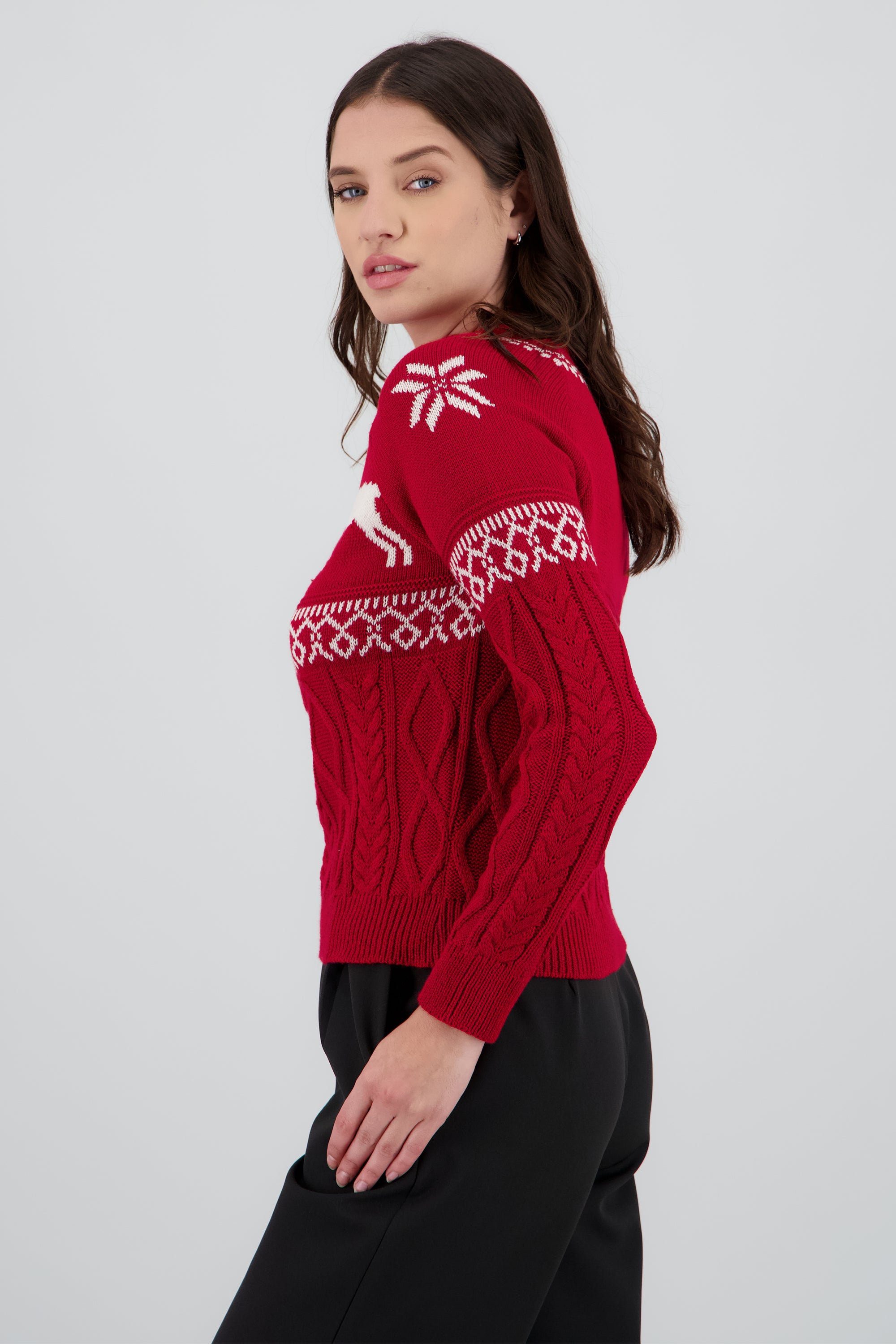 Sueter navideño renos ROJO COMBO