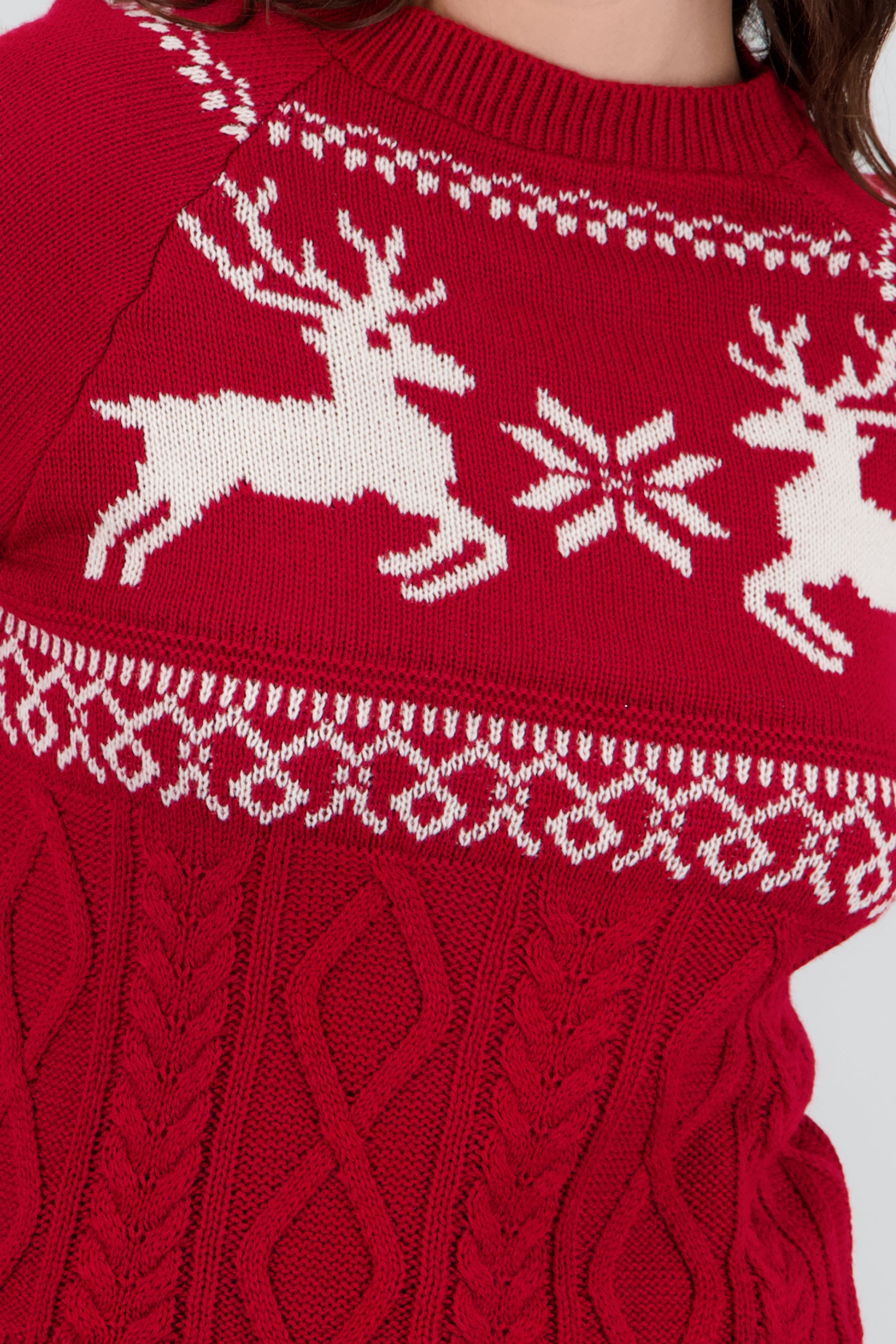 Sueter navideño renos ROJO COMBO