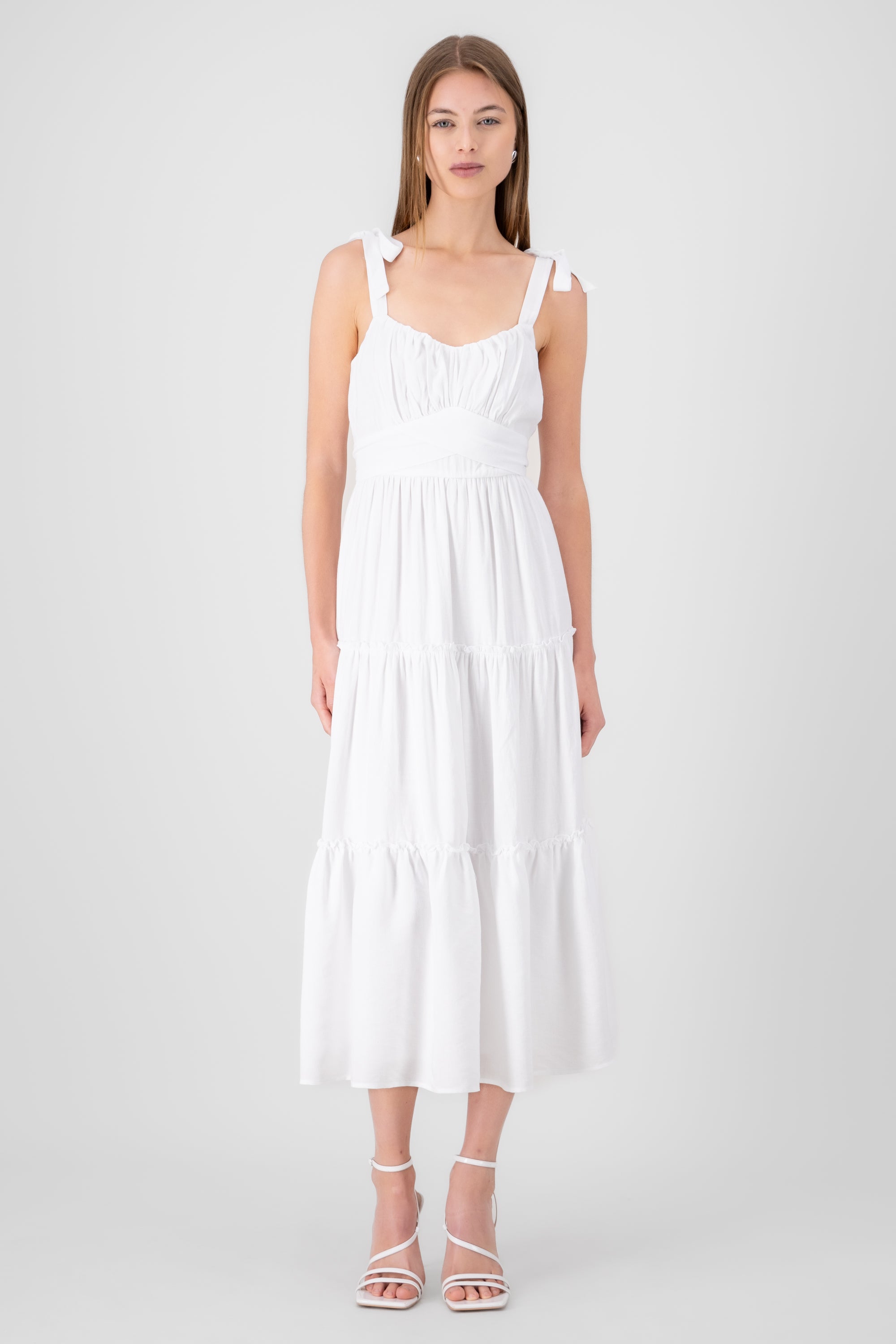 Vestido maxi liso BLANCO