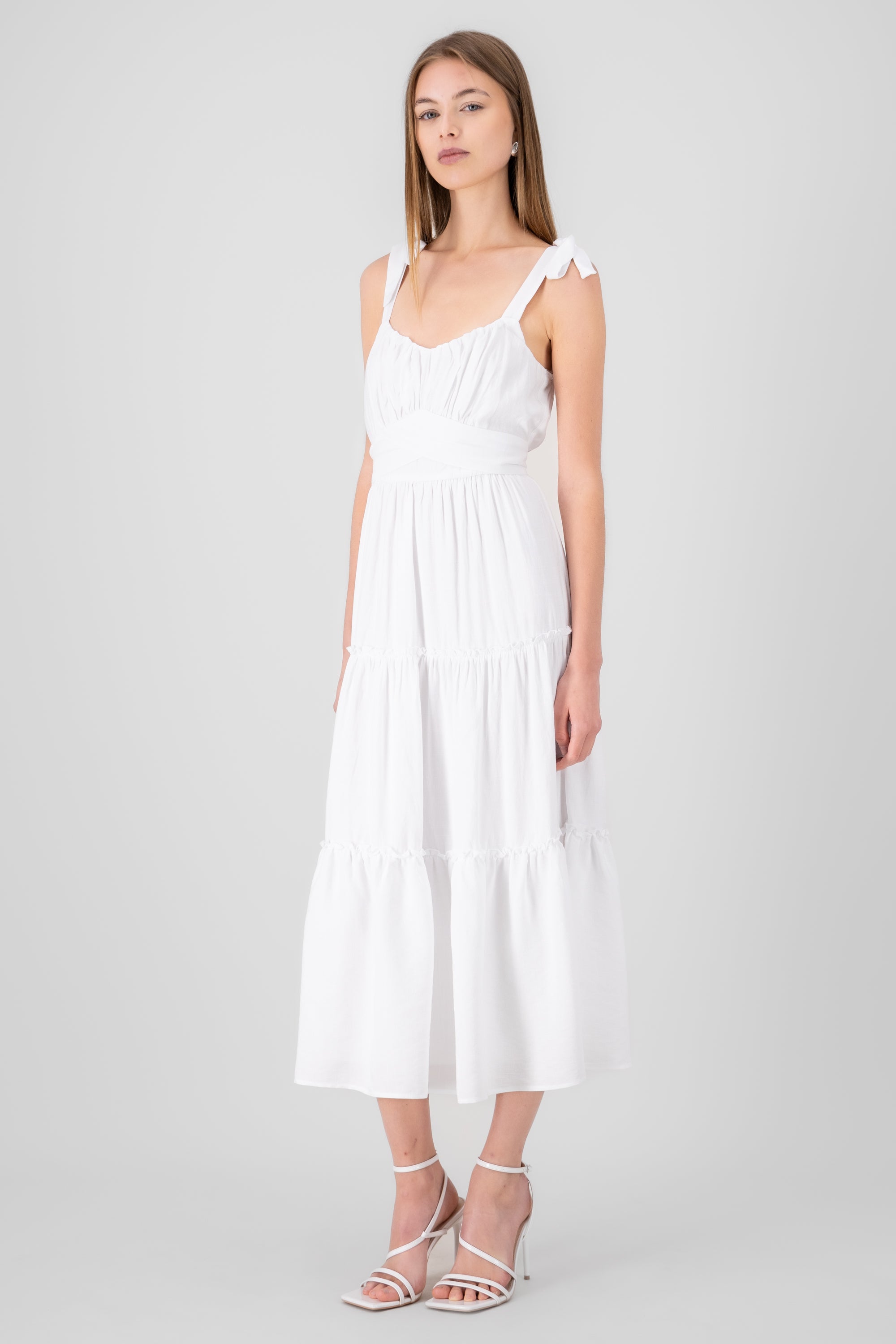 Vestido maxi liso BLANCO