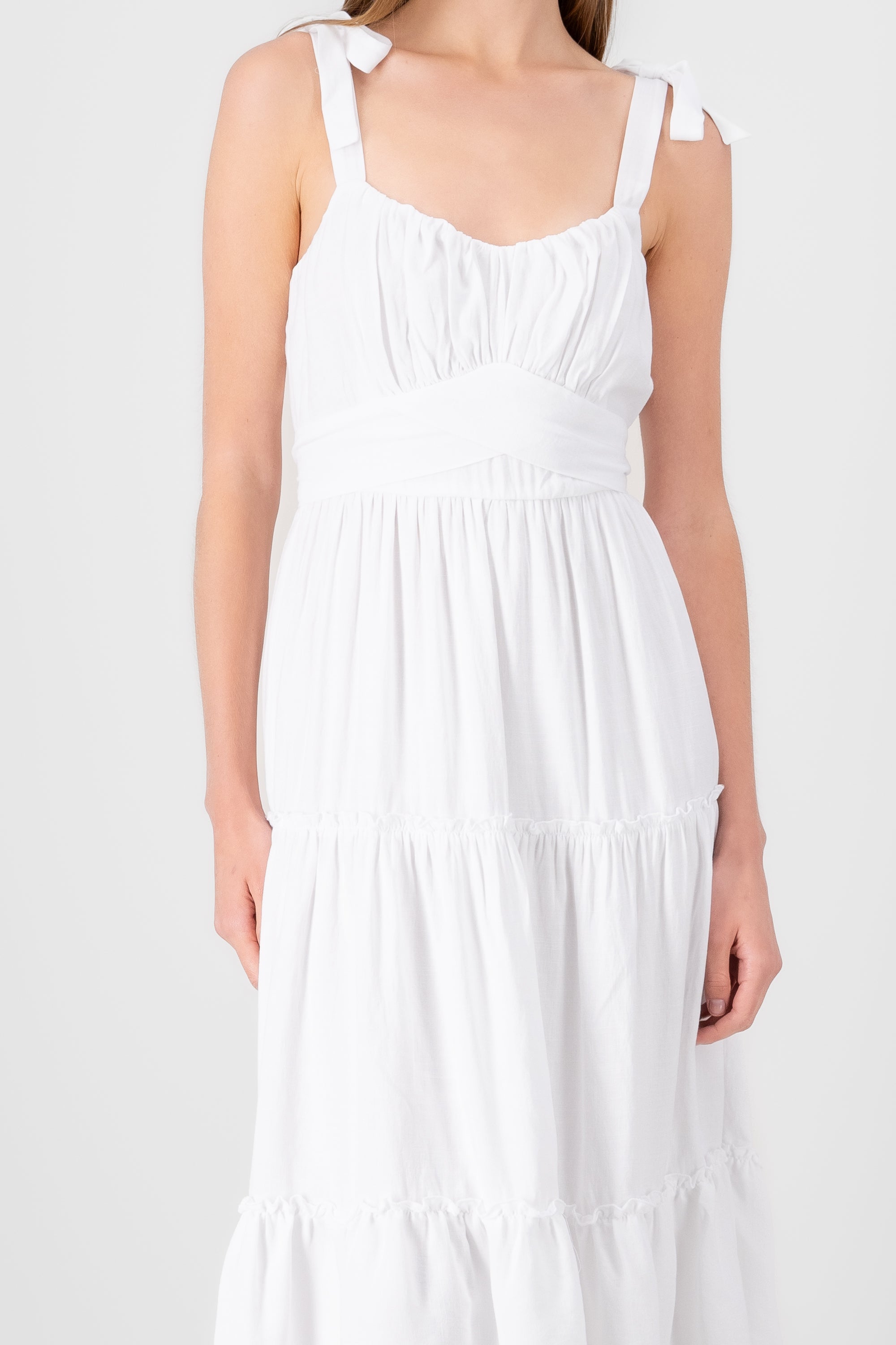 Vestido maxi liso BLANCO