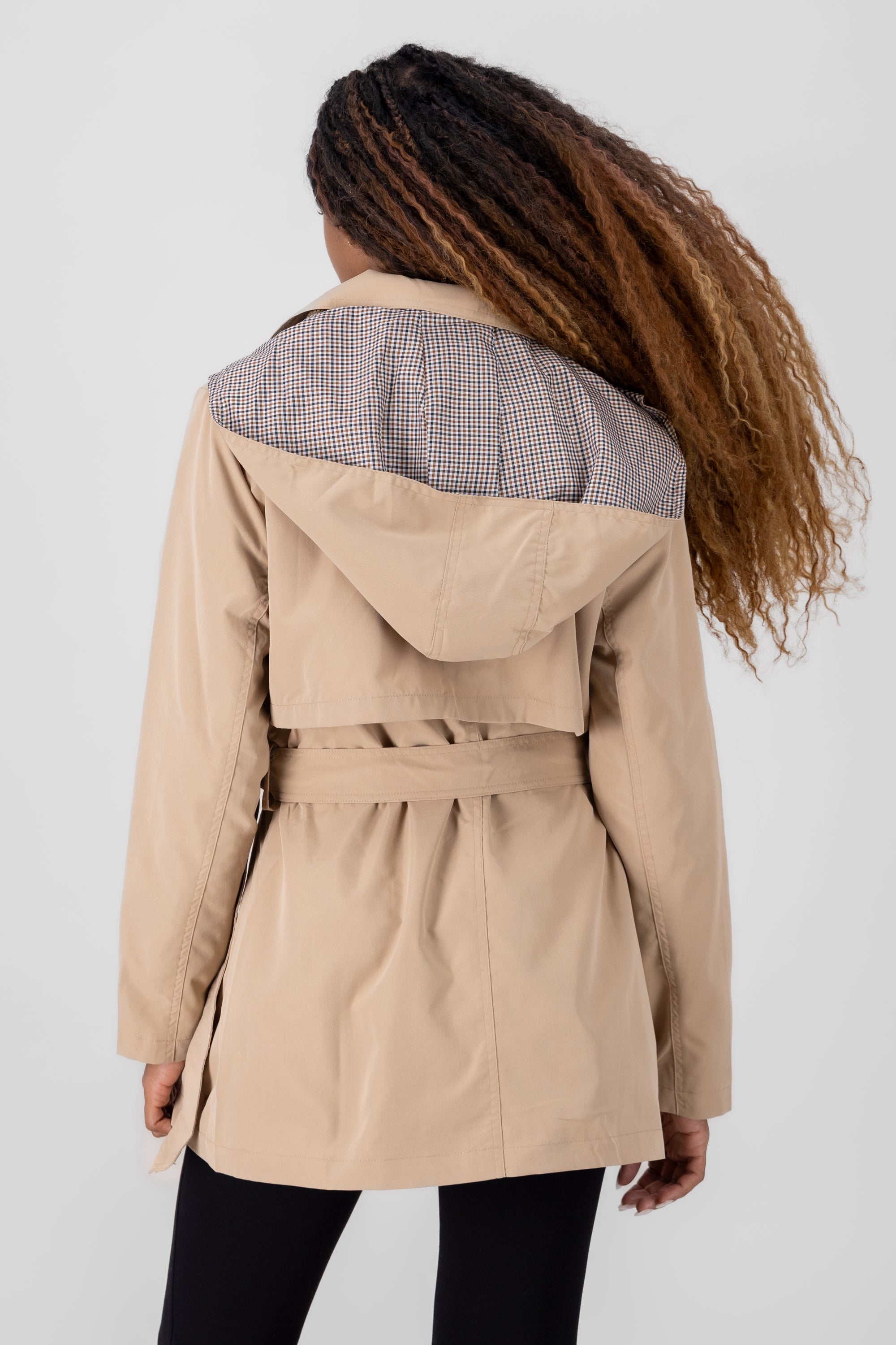 Gabardina cuello alto manga larga BEIGE