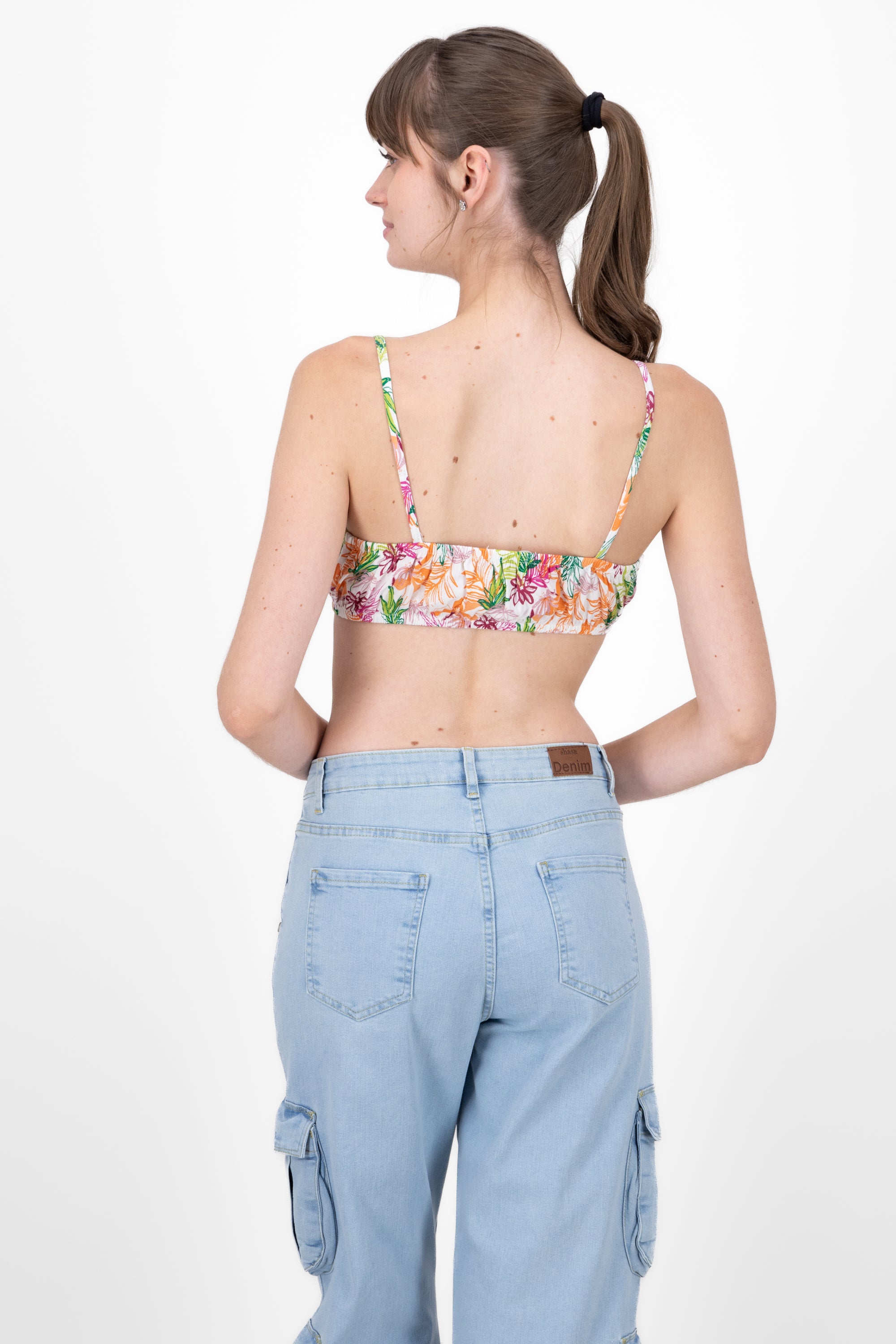 Top tirantes estampado tropical BLANCO COMBO