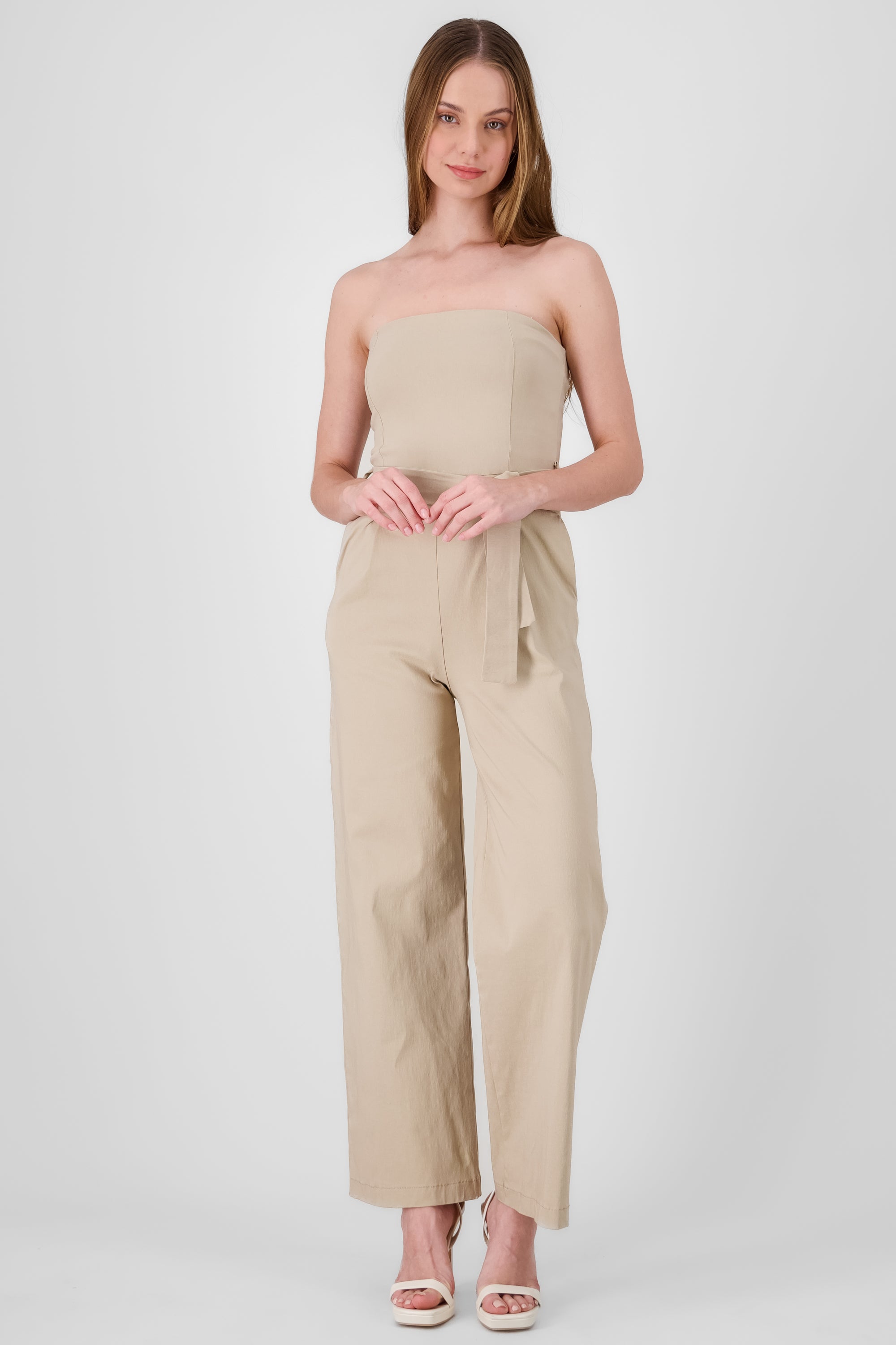 Jumpsuit strapless detalle cinturon ARENA