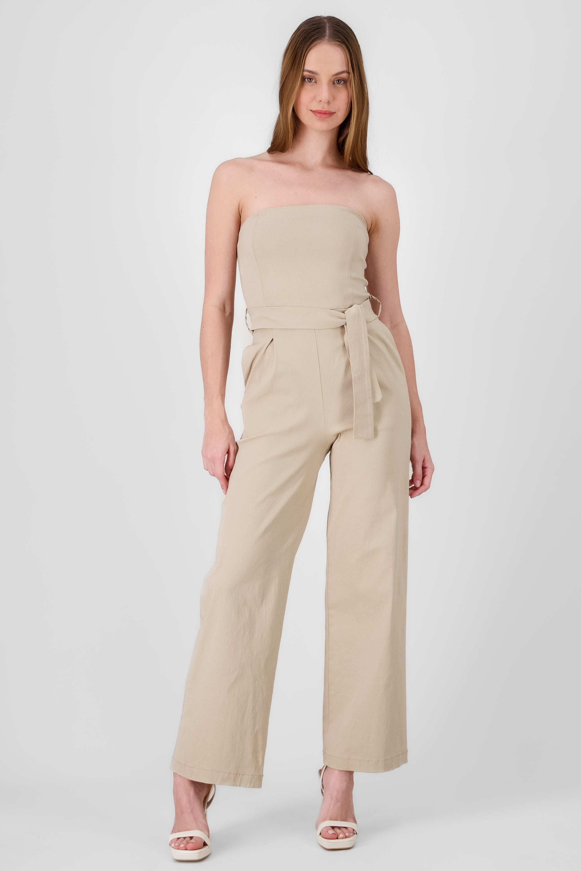 Jumpsuit strapless detalle cinturon ARENA