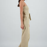 JUMPSUIT STRAPLESS DET CINTURON