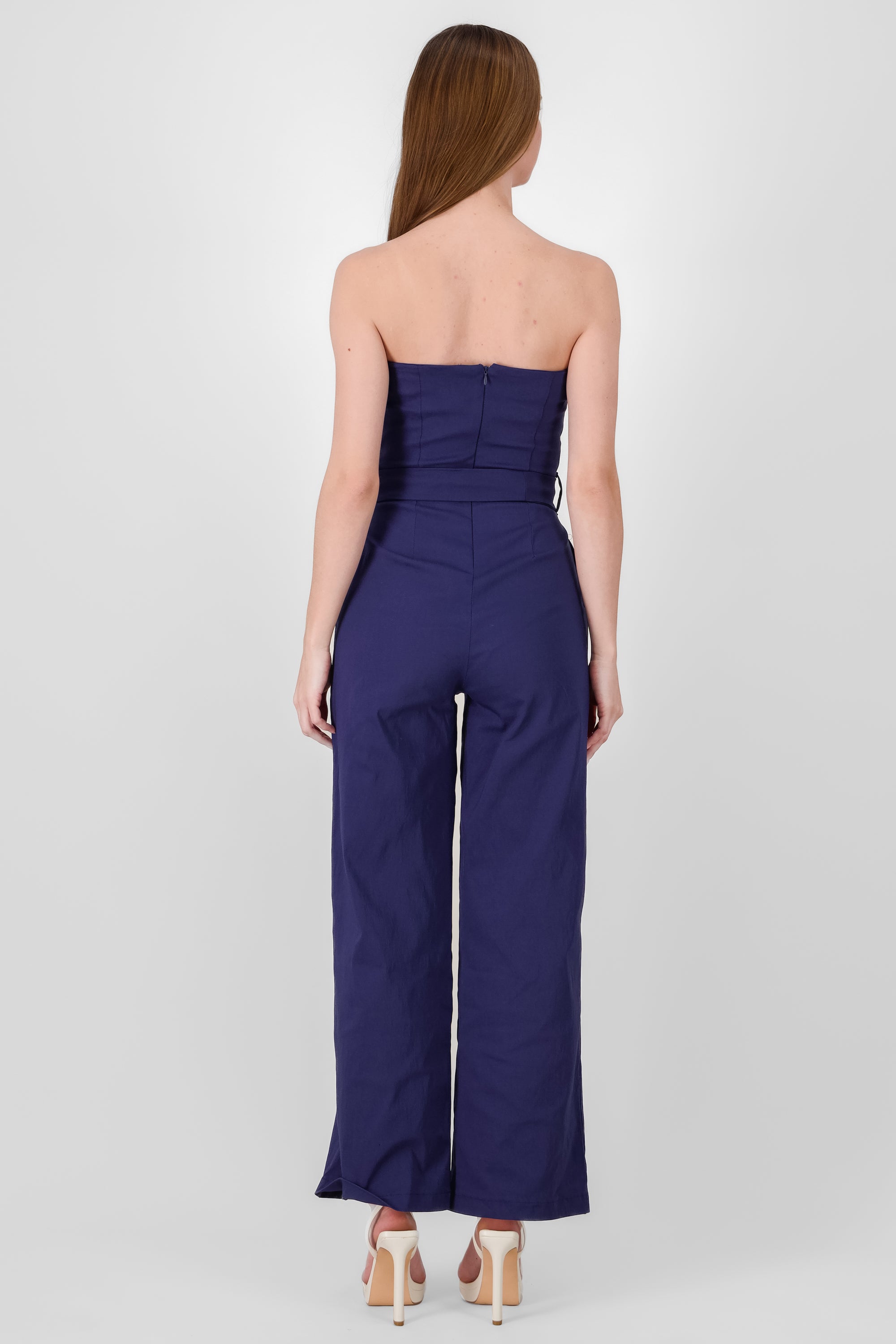 Jumpsuit strapless detalle cinturon MARINO