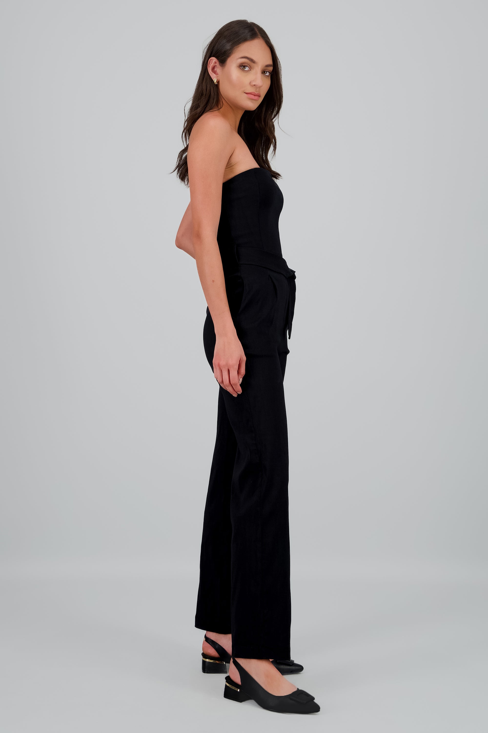 Jumpsuit strapless detalle cinturon