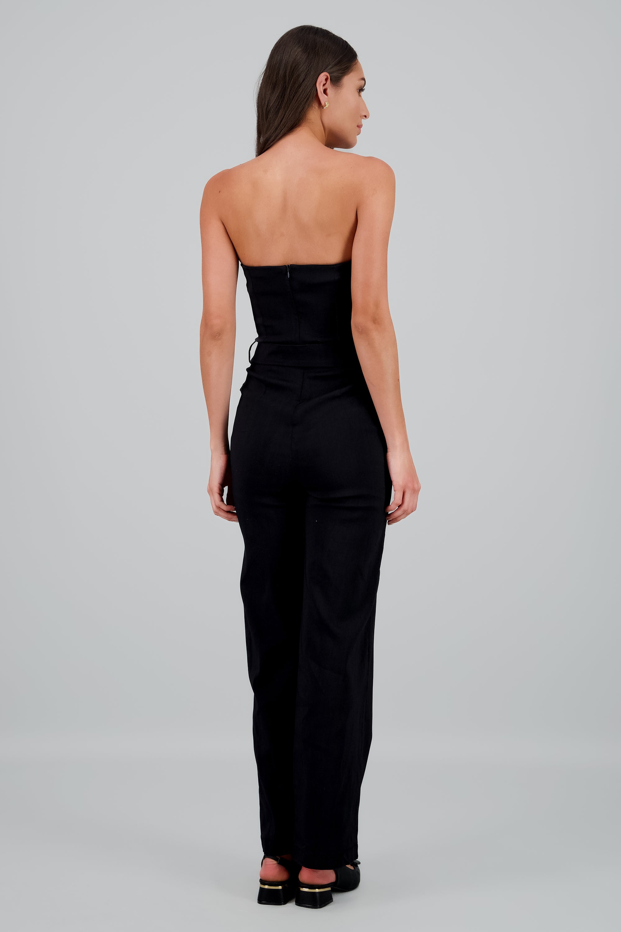 Jumpsuit strapless detalle cinturon